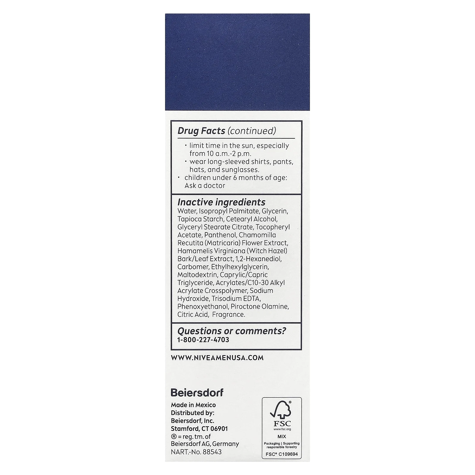 Nivea, Для мужчин, лосьон для чувствительного лица, SPF 15, 75 мл (2,5 жидк. Унции)