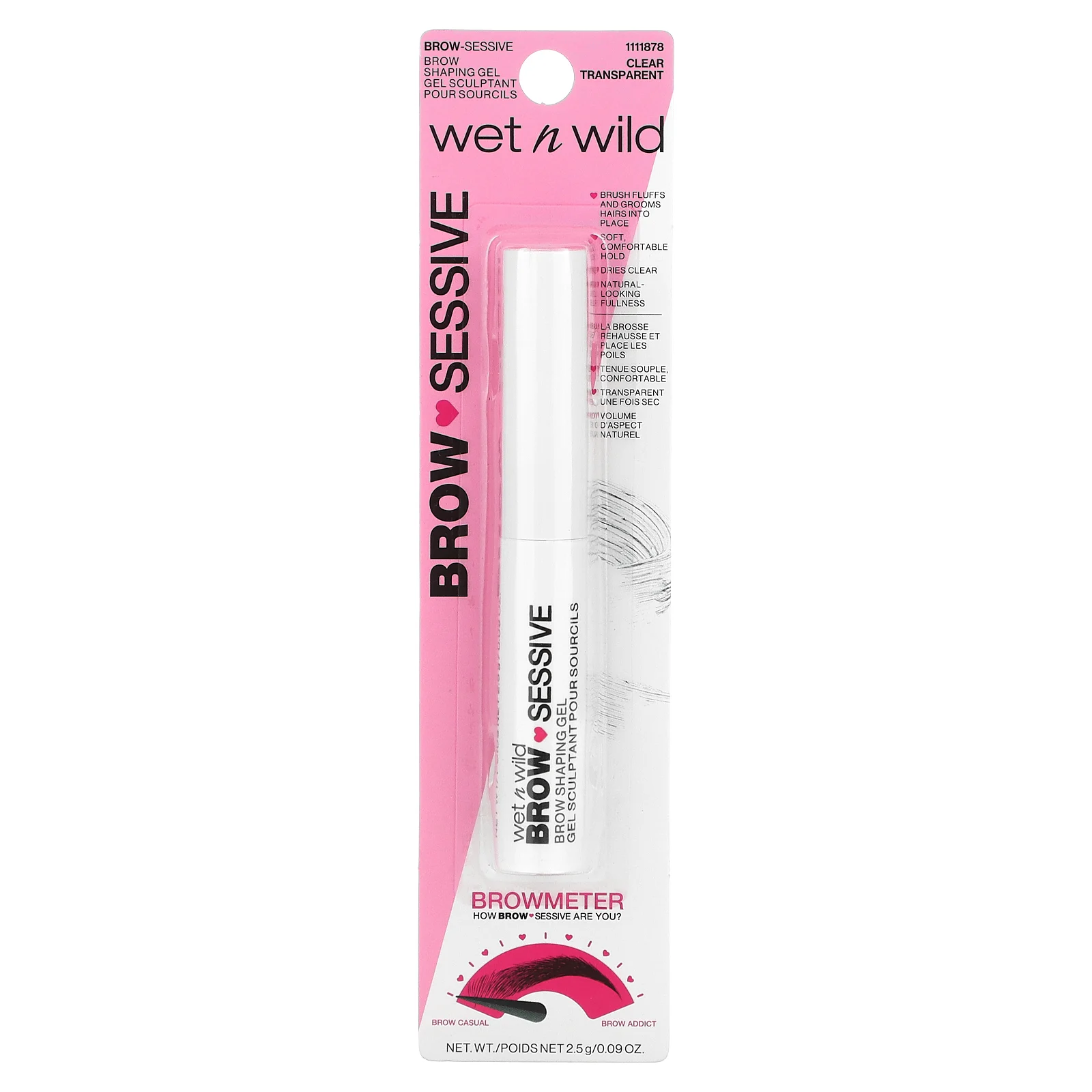 wet n wild, Гель для бровей, прозрачный, 2,5 г (0,09 унции)