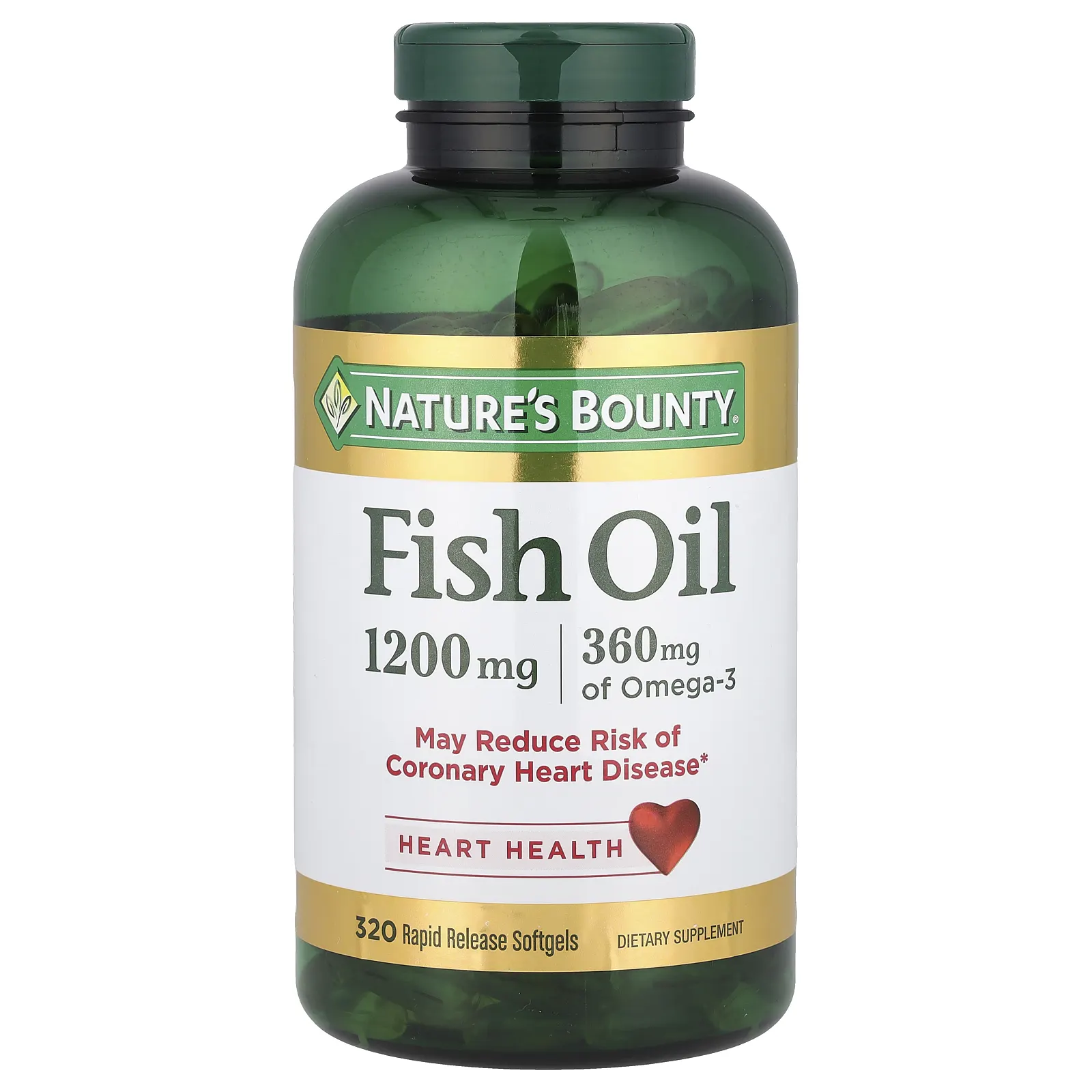 Nature's Bounty, рыбий жир, 1200 мг, 320 мягких таблеток быстрого высвобождения