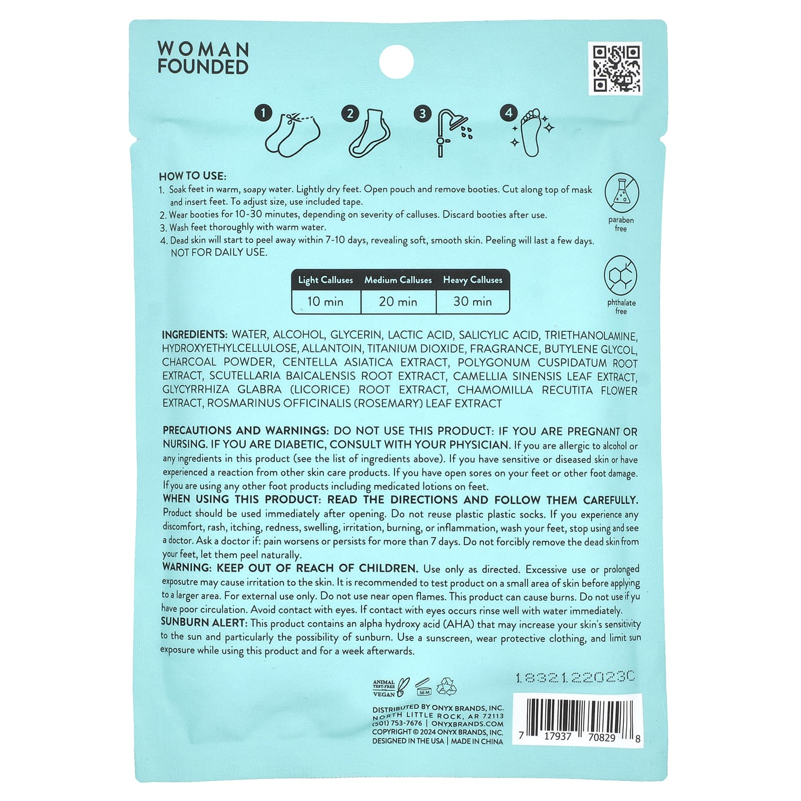 Onyx Professional, Bye-EE Callus, маска для ног для удаления мозолей, 1 пара