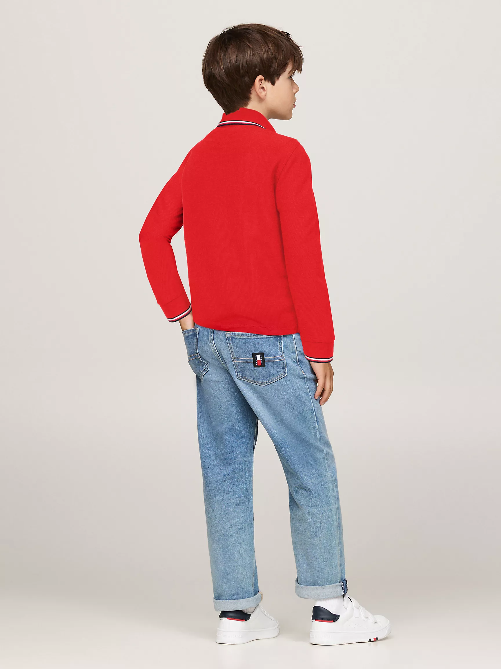 Рубашка-поло для мальчиков Tommy Hilfiger, Детское поло с длинным рукавом и влагоотводящей технологией Tommy