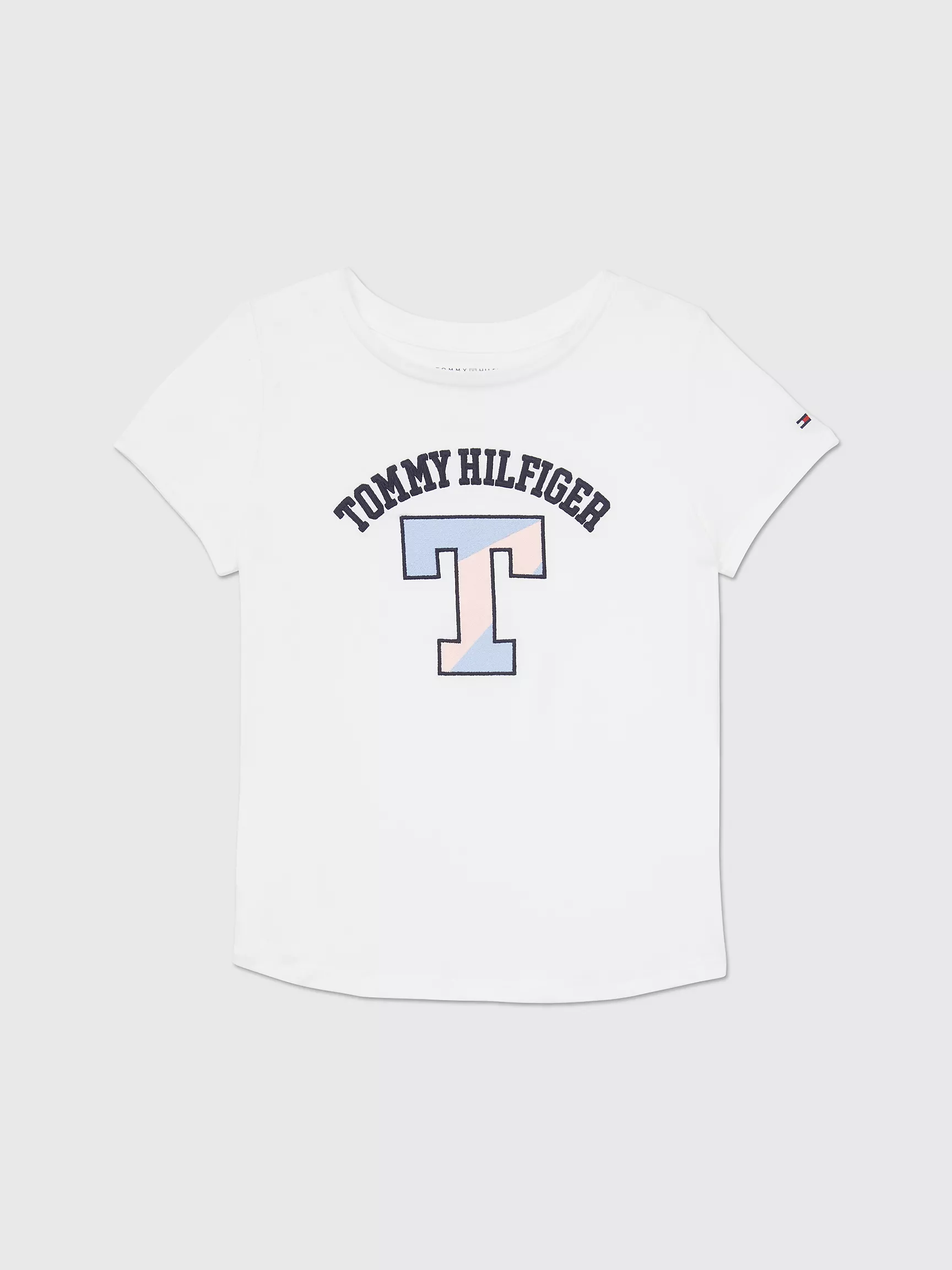 Футболка для девочек Tommy Hilfiger, Детская футболка с университетским логотипом