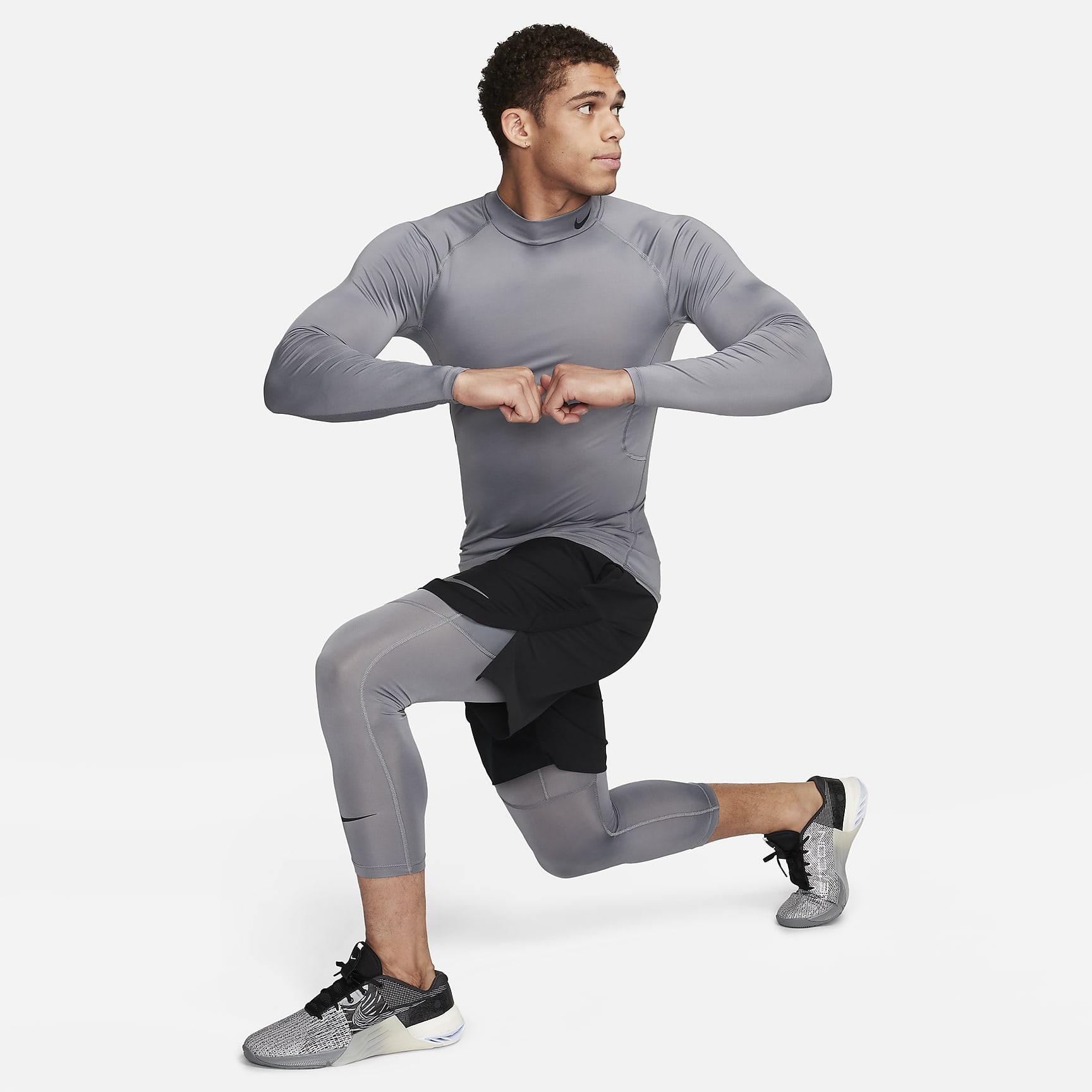 Nike Pro Men's Dri-FIT Fitness Mock-Neck Long-Sleeve Top