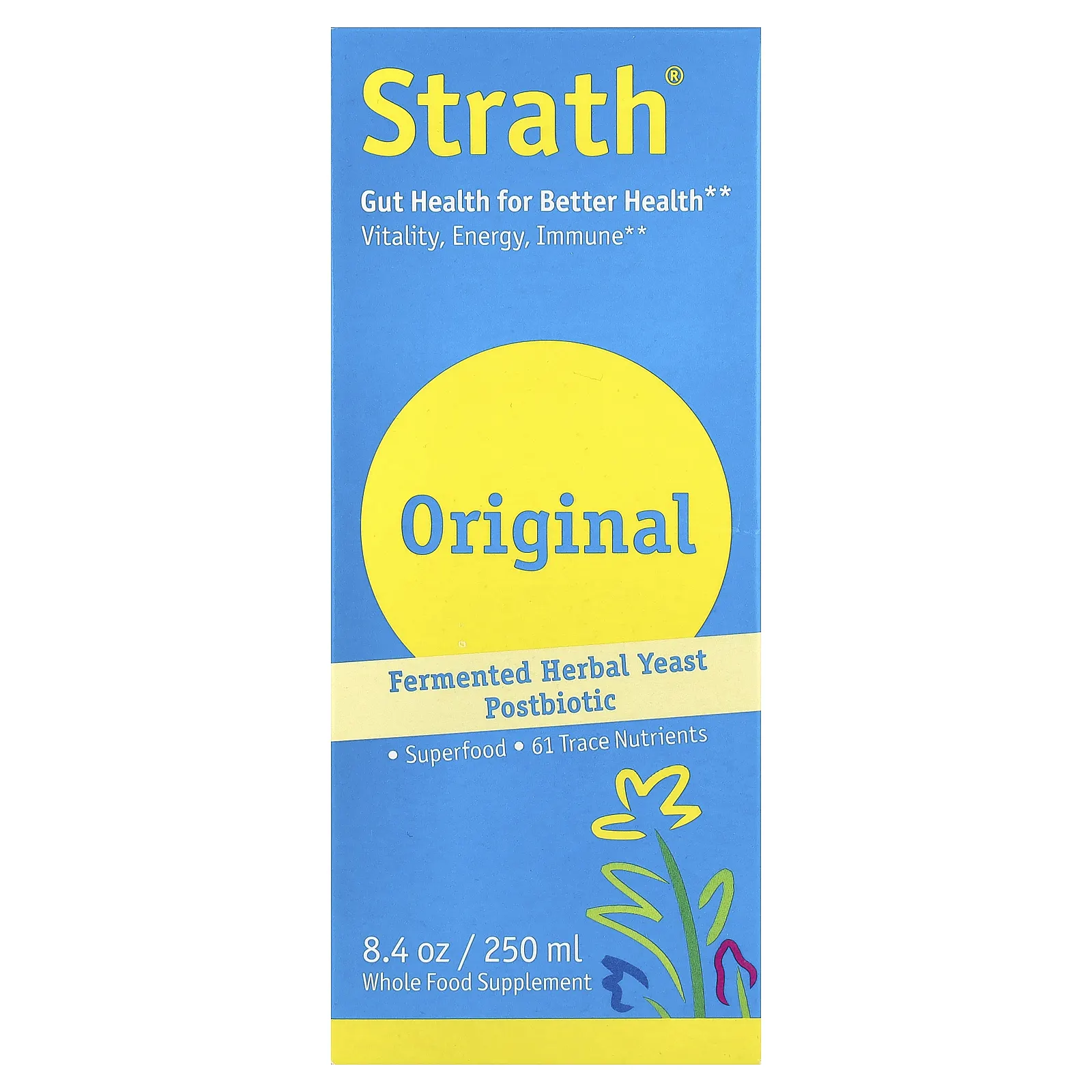 Bio-Strath, Оригинальный, постбиотик из ферментированных травяных дрожжей, 250 мл (8,4 унции)