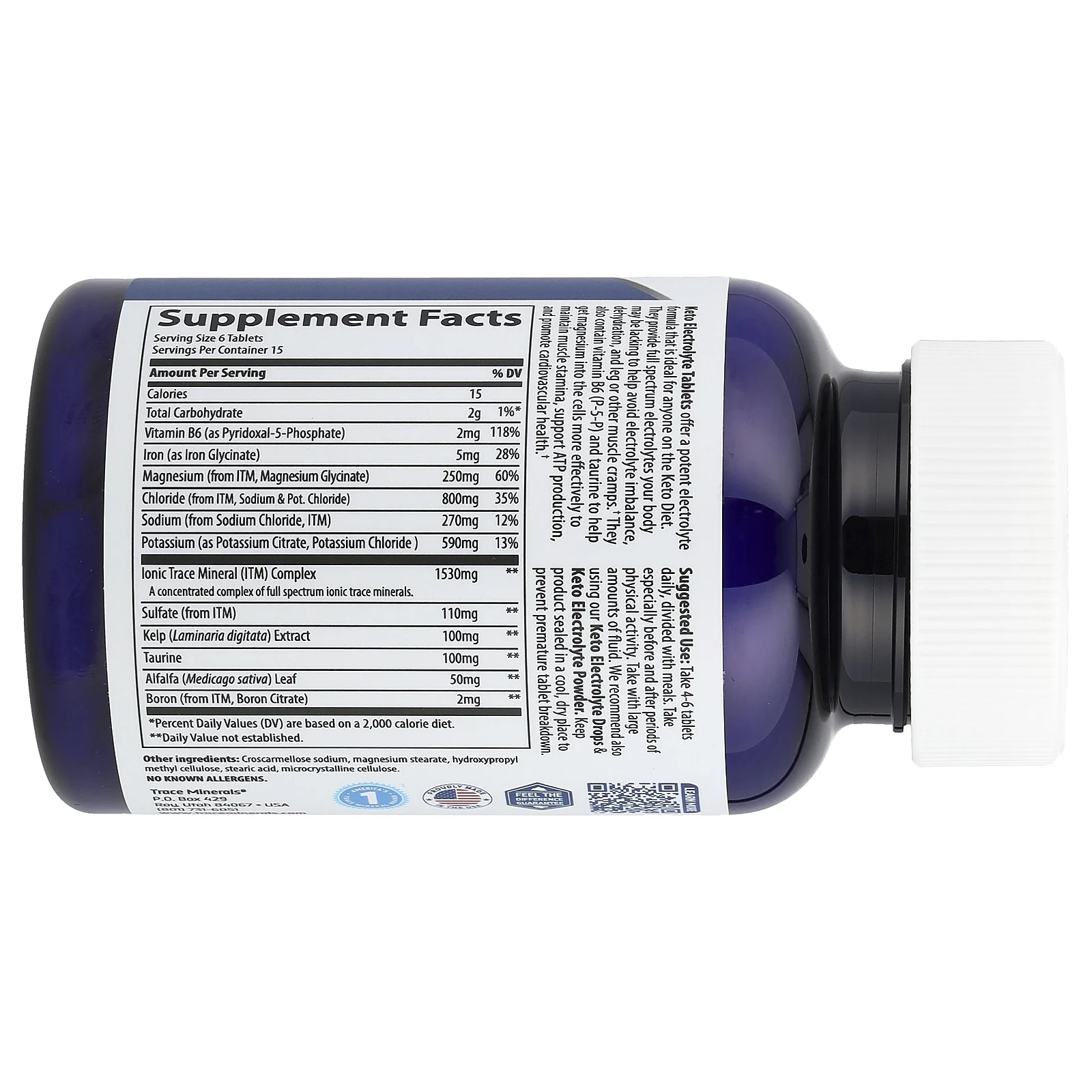 Trace Minerals ®, кето-электролиты в таблетках, 90 таблеток