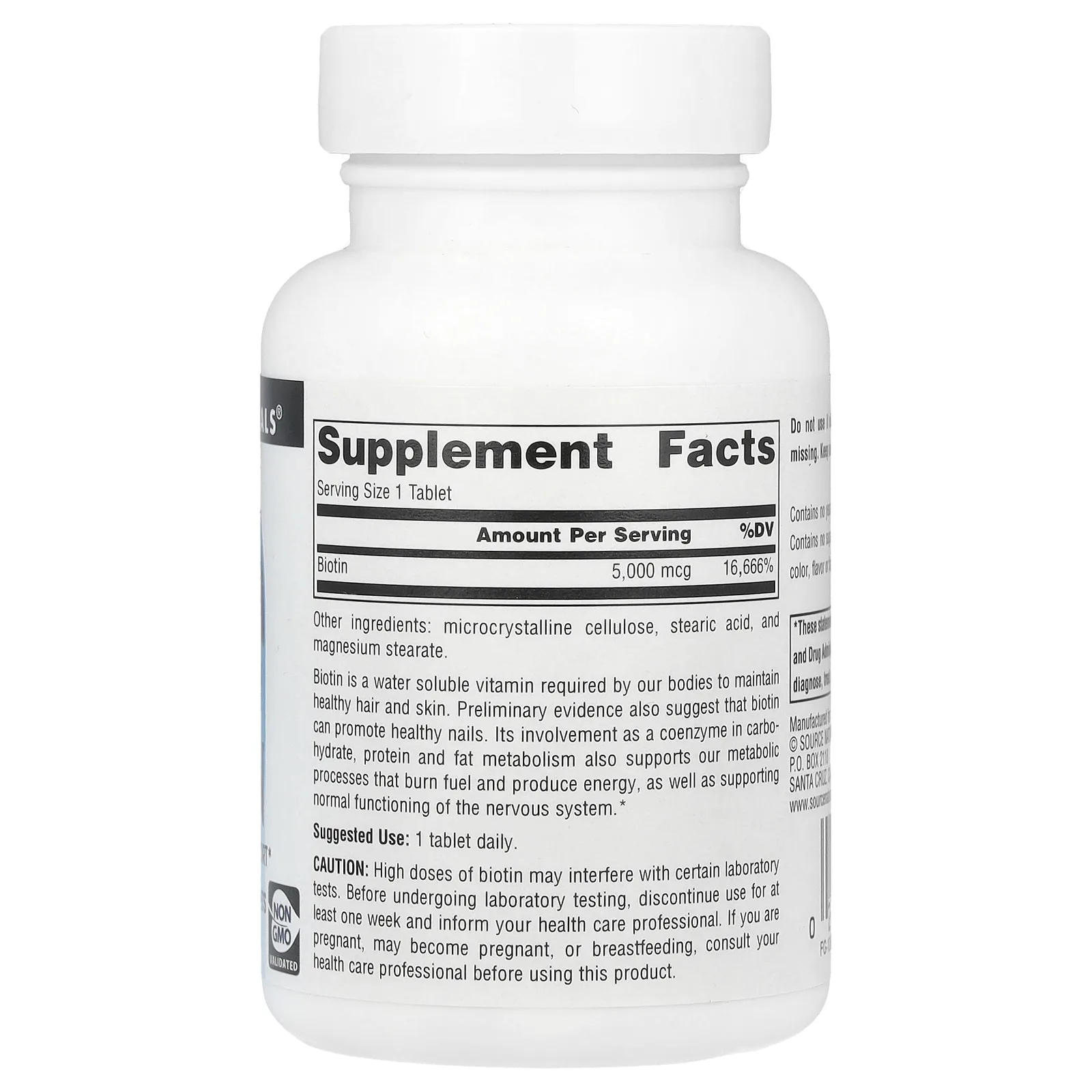 Source Naturals, Биотин, 5000 мкг, 200 таблеток