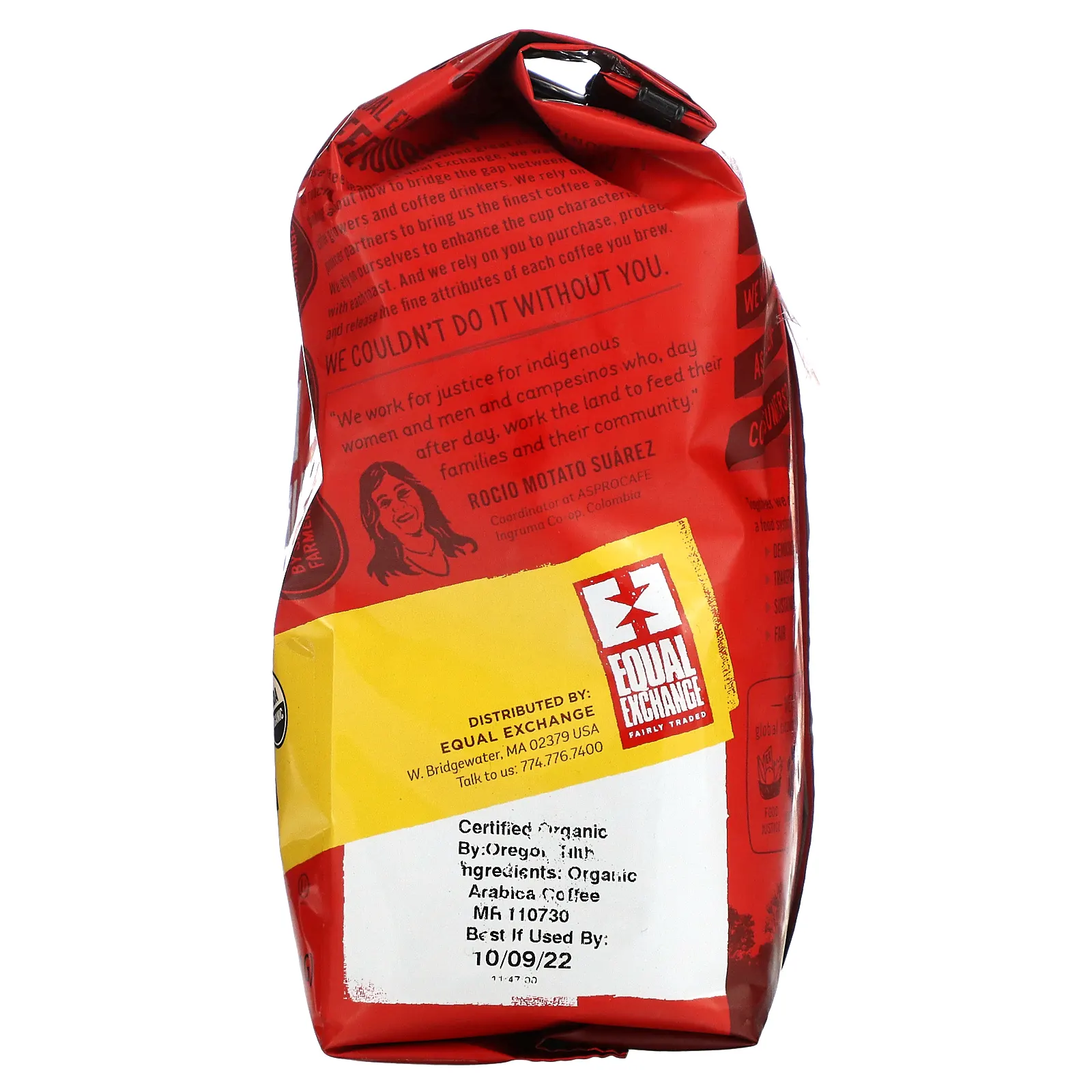 Equal Exchange, органический кофе, в зернах, полная городская обжарка, без кофеина, 340 г (12 унций)