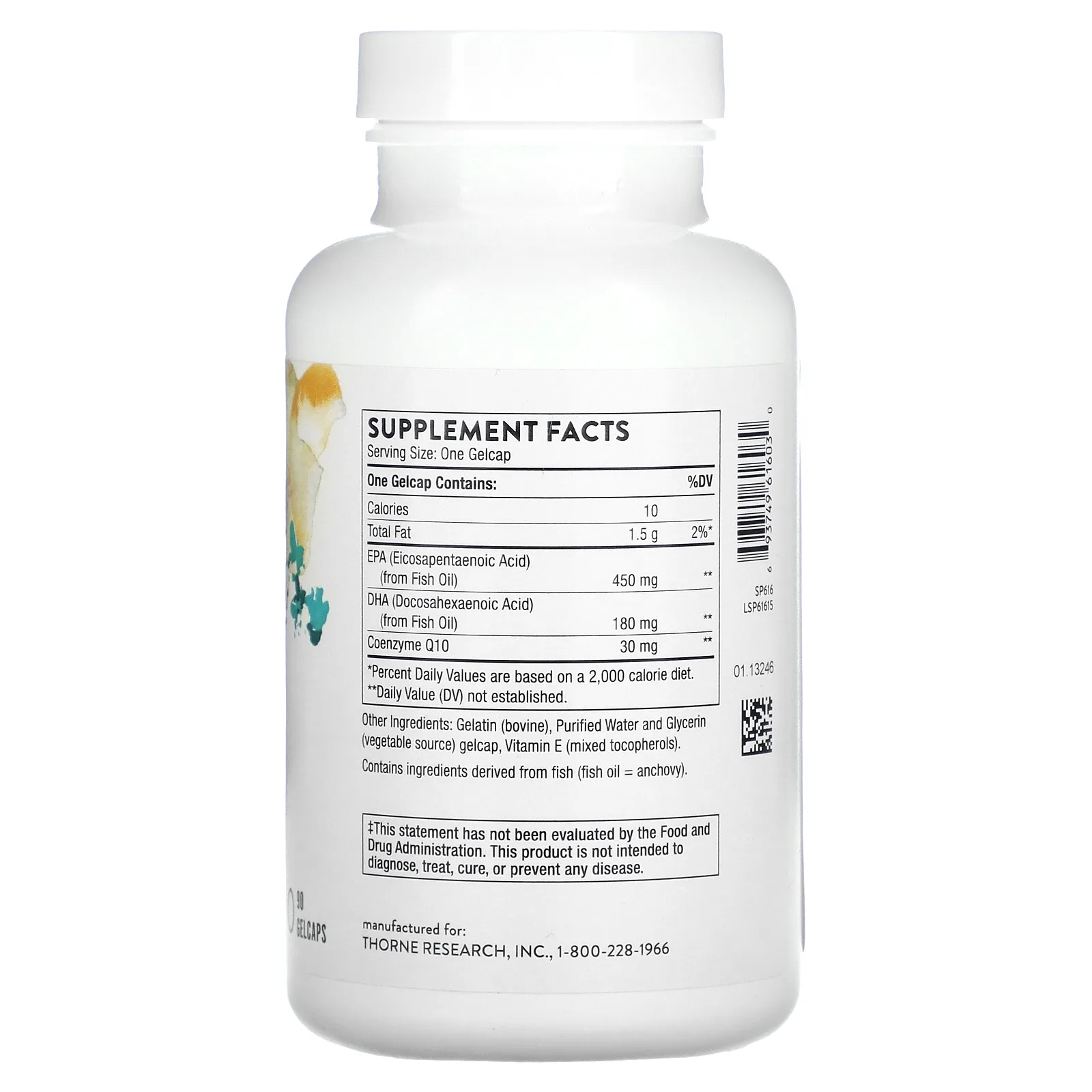 Thorne, Омега-3 с коэнзимом Q10, 90 желатиновых капсул