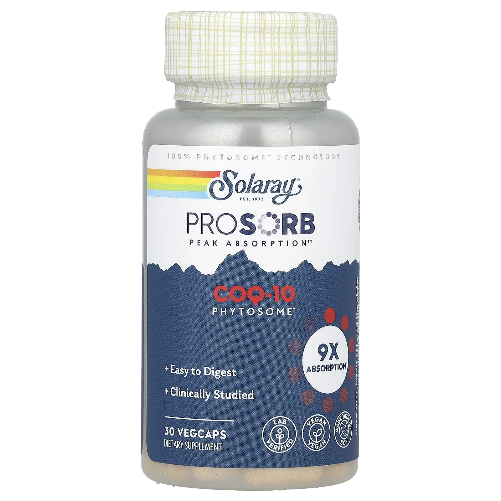 Solaray, фитосома коэнзима Q10, 30 растительных капсул