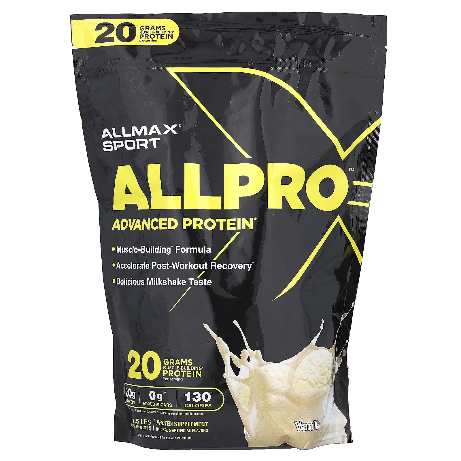 ALLMAX, Sport, улучшенный протеин ALLPRO, ваниль, 680 г (1,5 фунта)