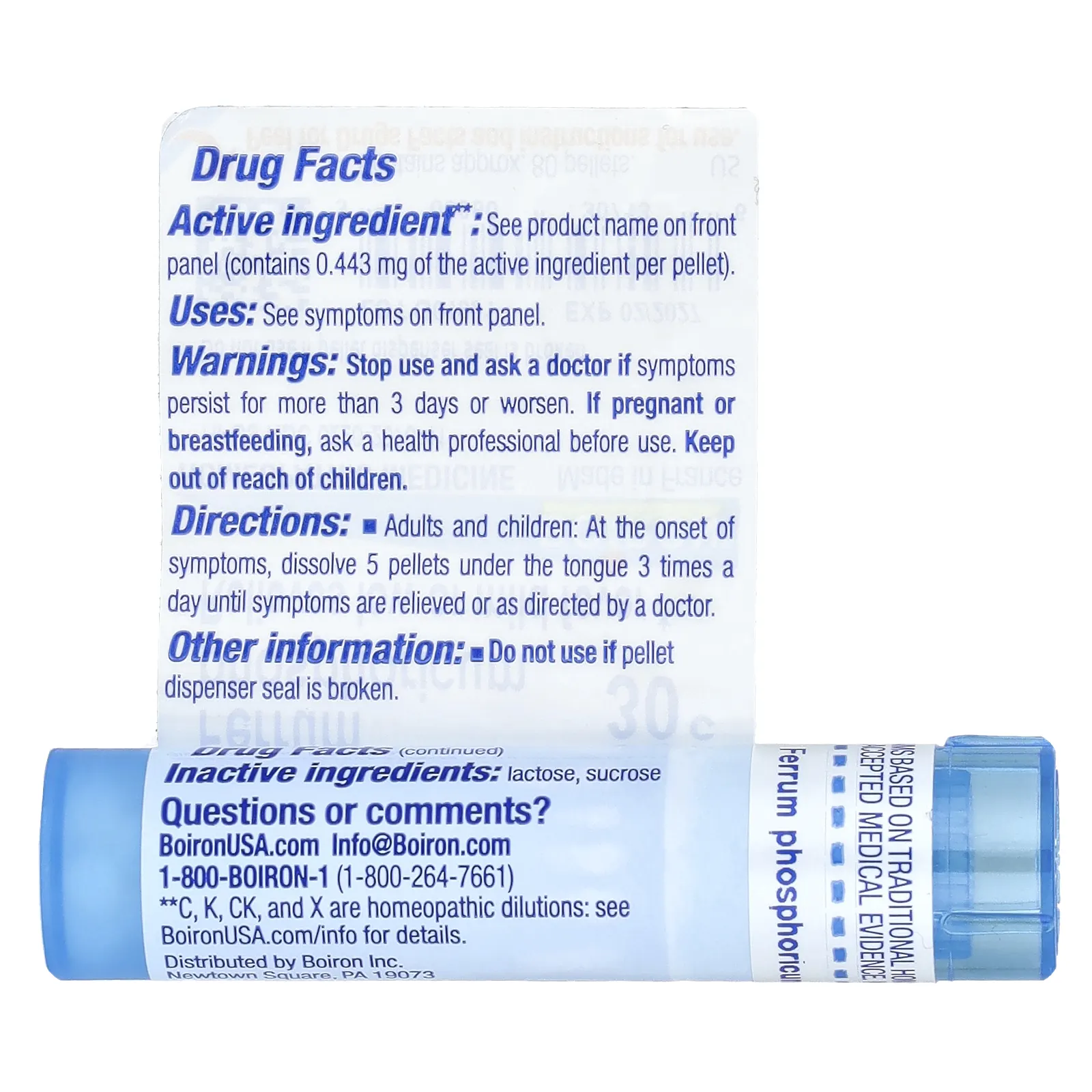 Boiron, Фосфат железа, 30C, 80 гранул