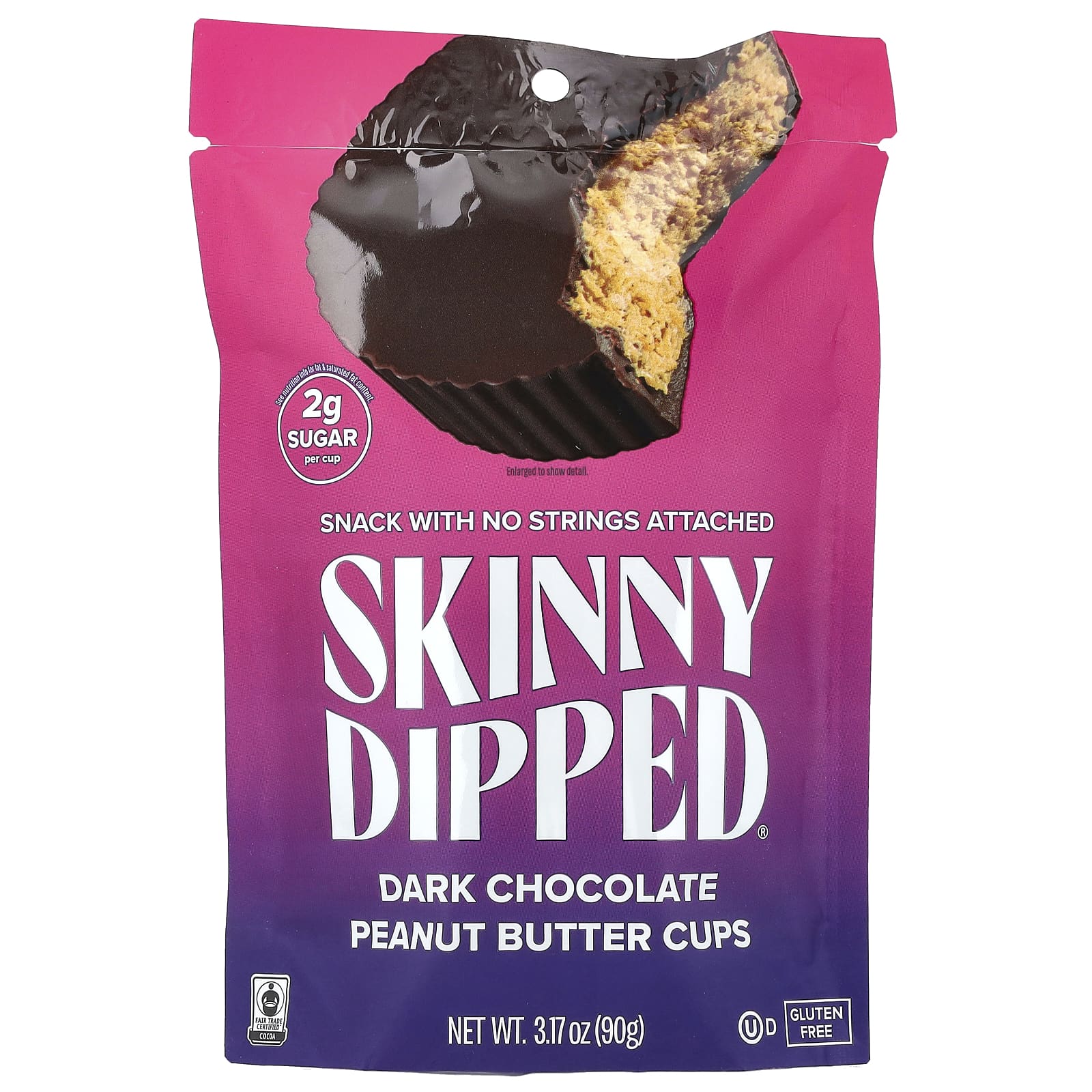 SkinnyDipped, Чашки с арахисовой пастой из темного шоколада, 90 г (3,17 унции)