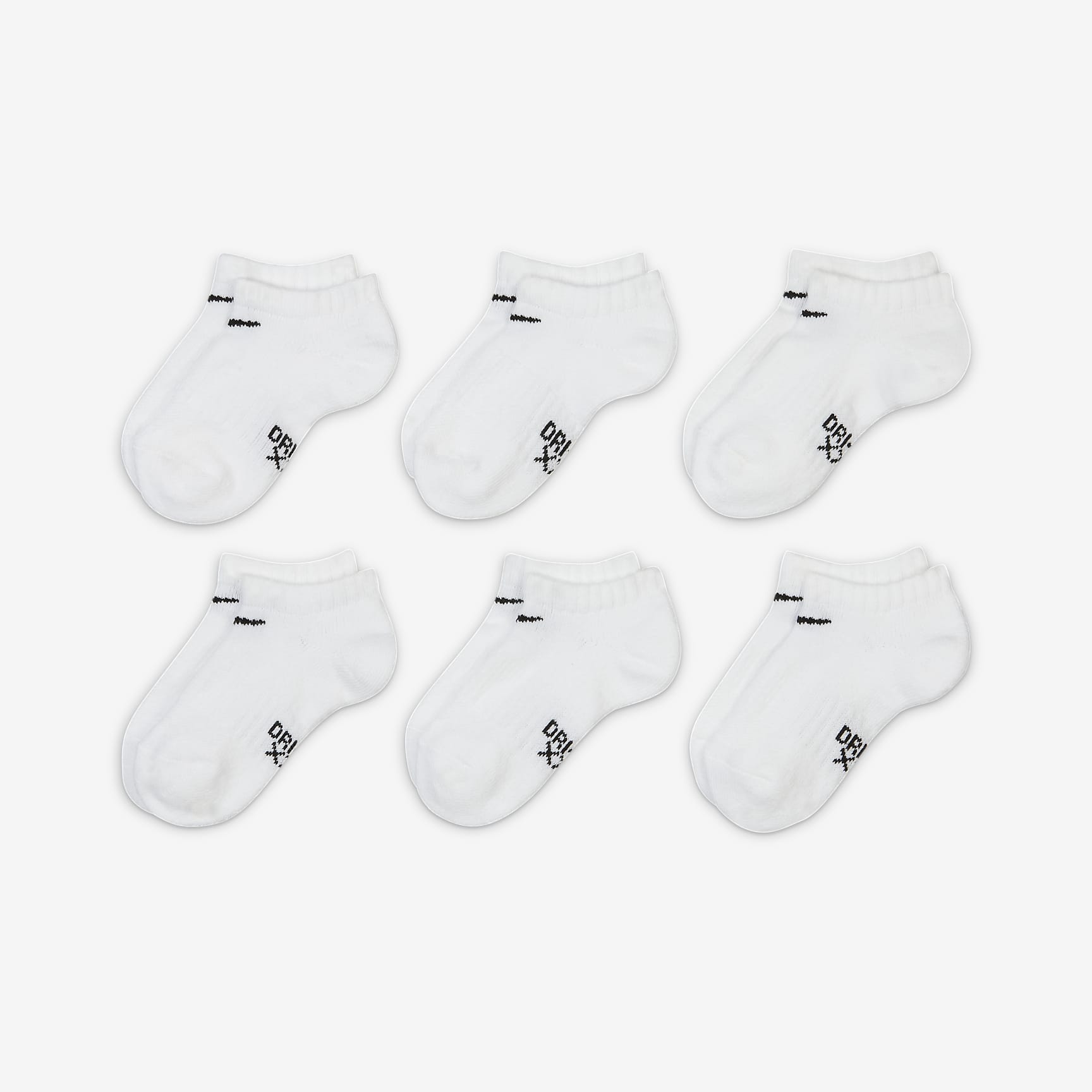 Nike Dri-FIT Performance Basics Little Kids' No-Show Socks (6 Pairs)
