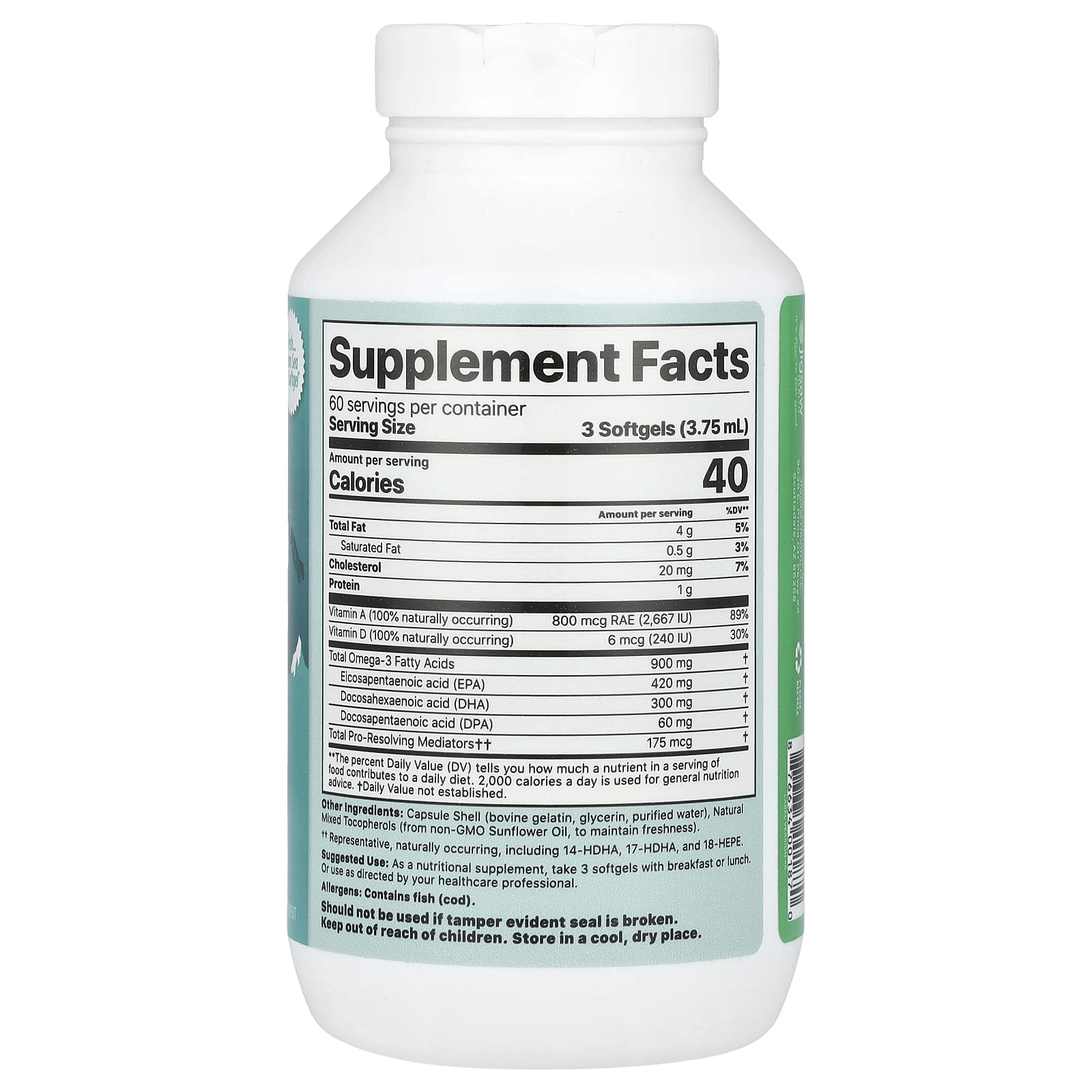 Jigsaw Health, Масло печени аляскинской трески, 180 мягких таблеток