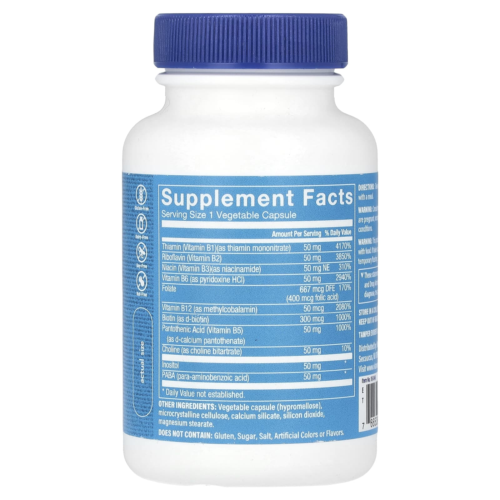 The Vitamin Shoppe, B-Complex 50, витамины группы B, 100 растительных капсул