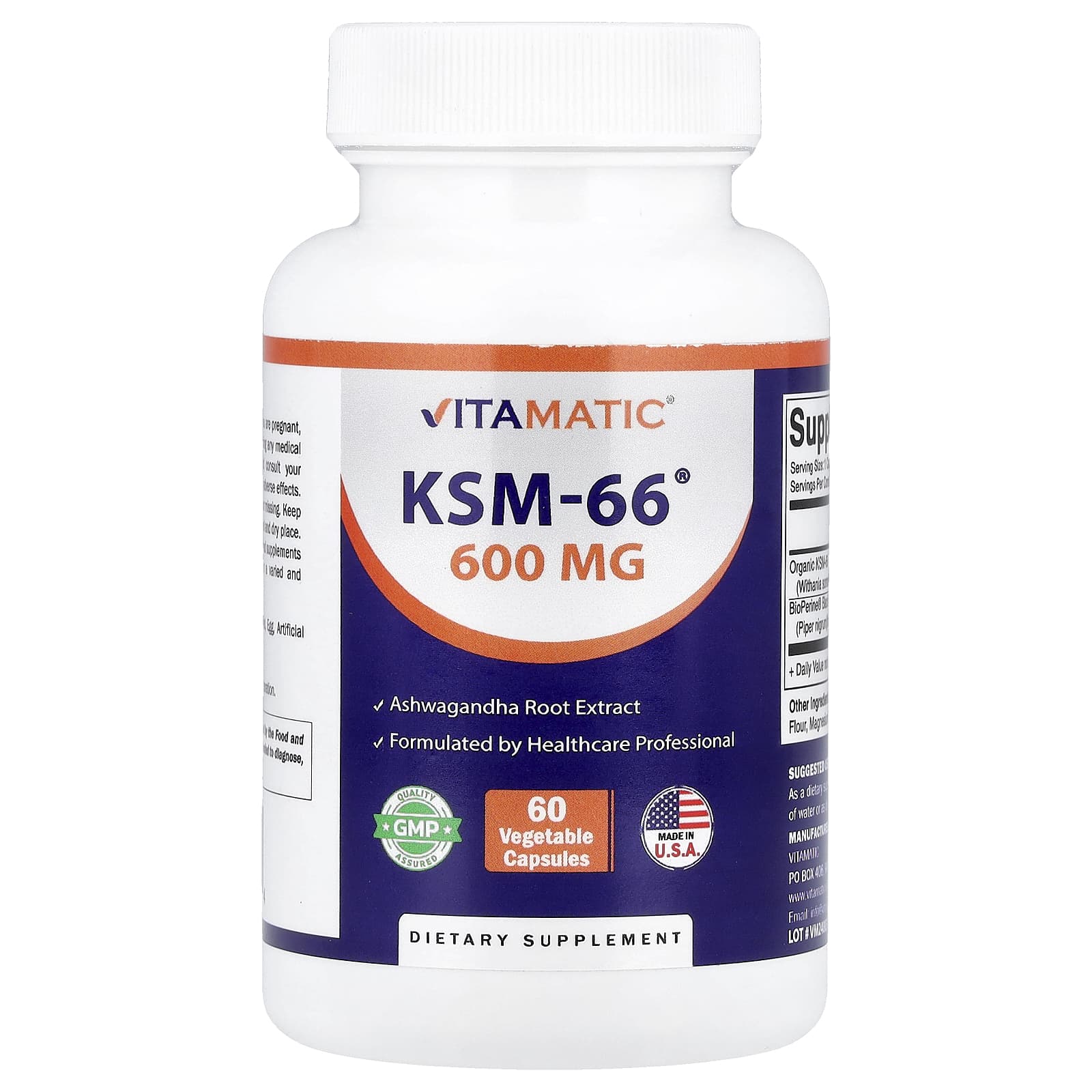 Vitamatic, KSM-66®, 60 вегетарианских капсул