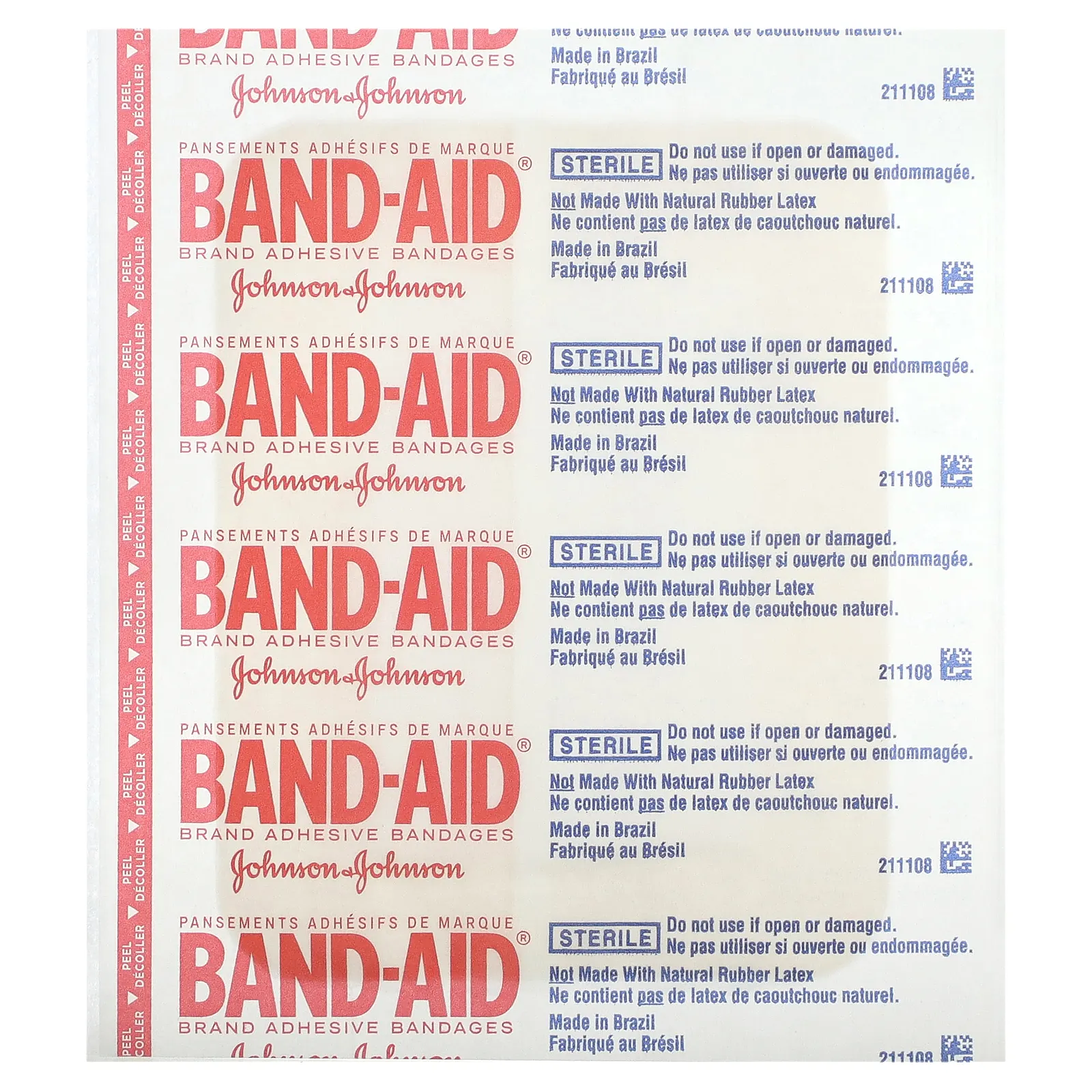 Band Aid, лейкопластыри, Water Block Flex, большой лейкопластырь, 6 шт.