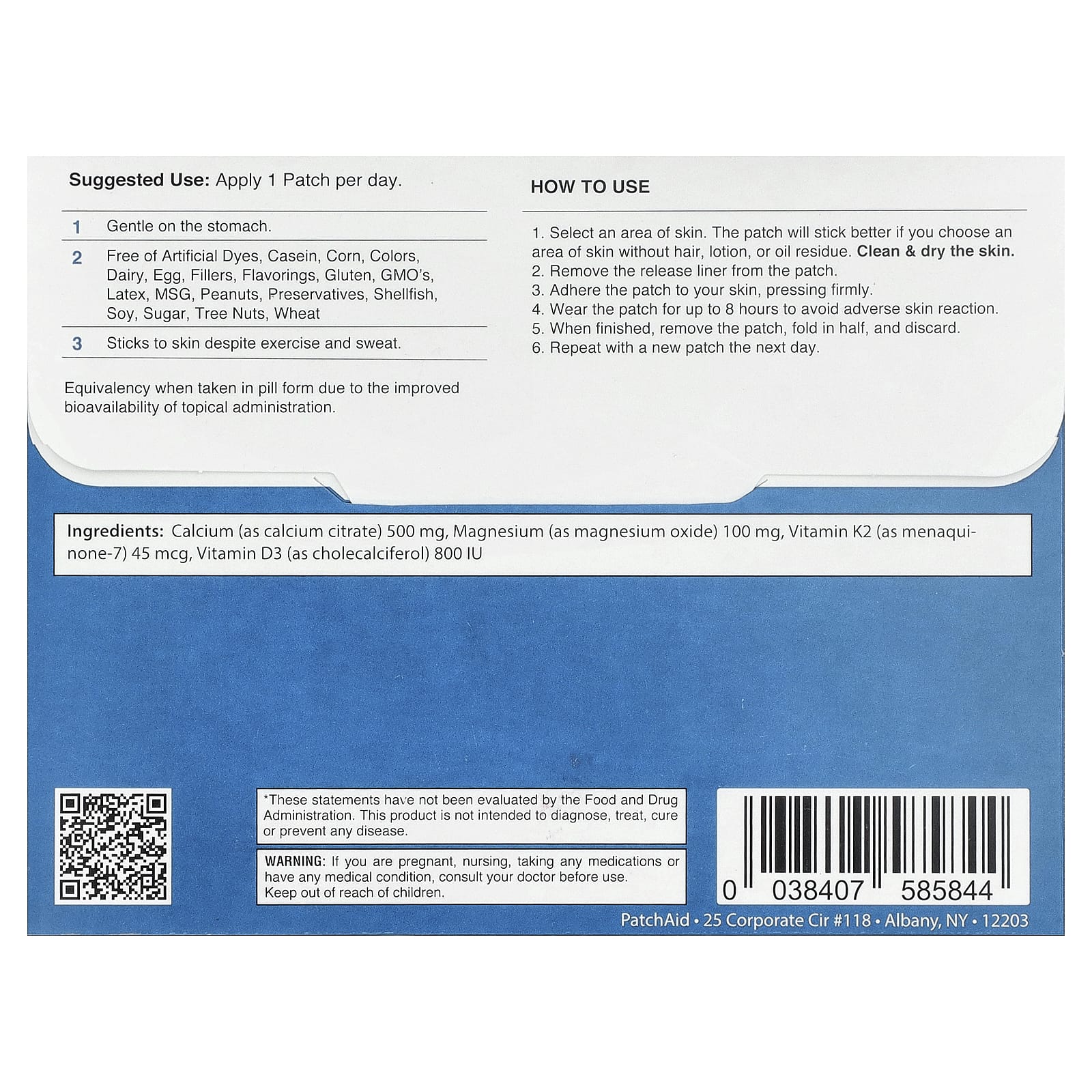 PatchAid, патчи с витамином D3 и кальцием для детей, 30 шт.