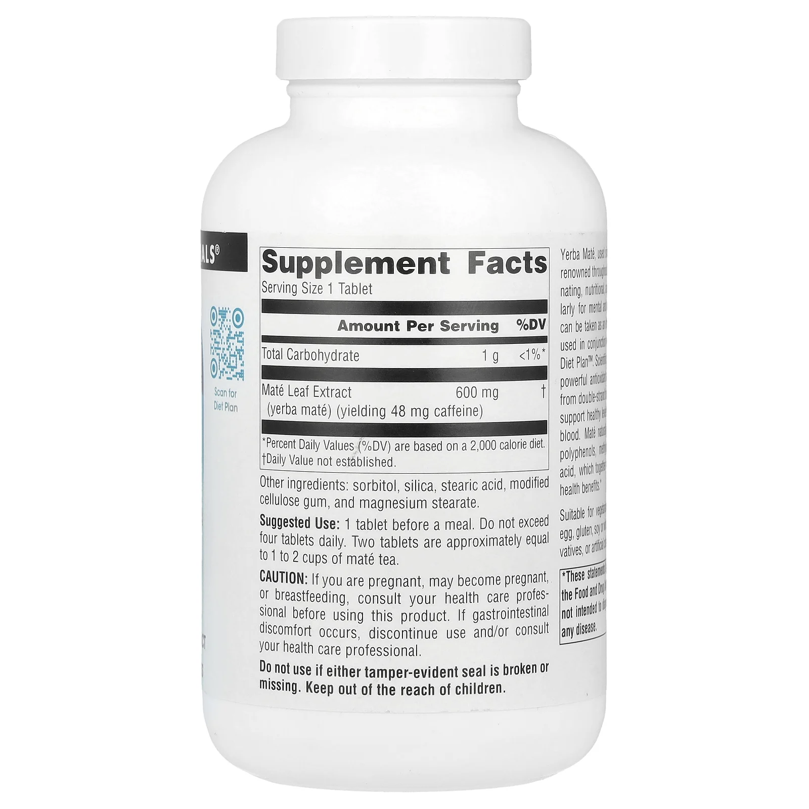 Source Naturals, Йерба мате, 600 мг, 180 таблеток