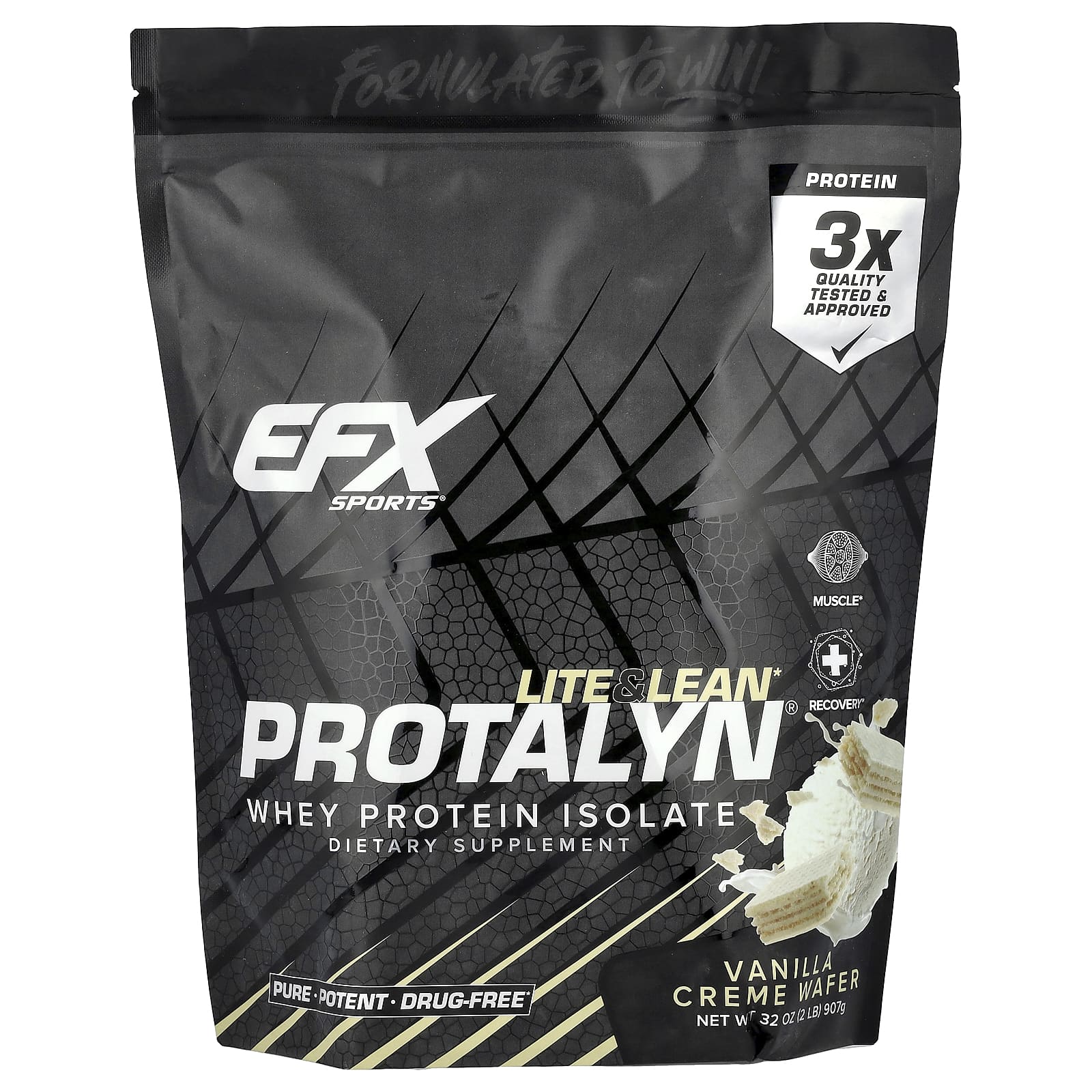 EFX Sports, Protalyn® изолят сывороточного протеина, вафли с ванильным кремом, 907 г (2 фунта)