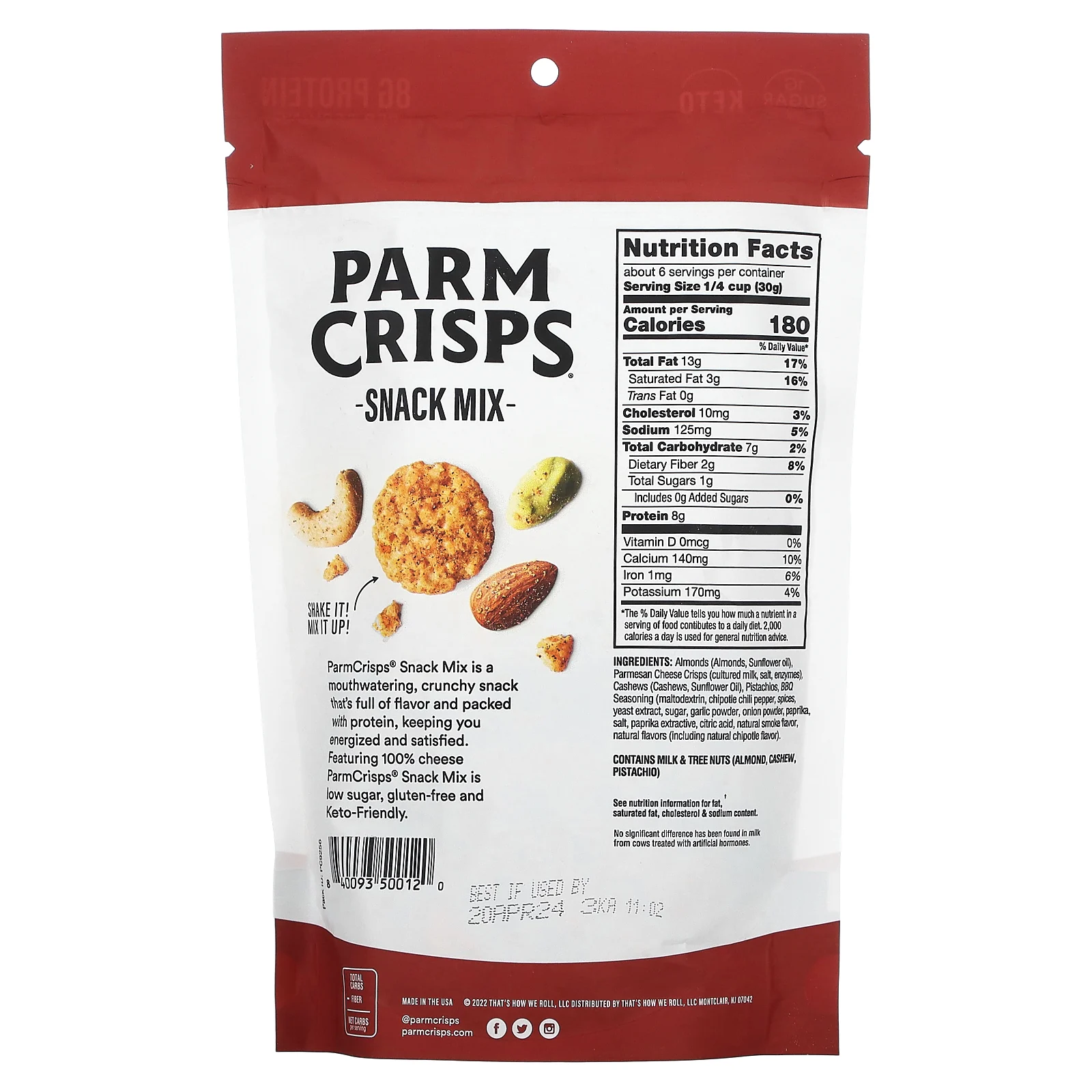 ParmCrisps, смесь снеков, барбекю с дымком, 170 г (6 унций)