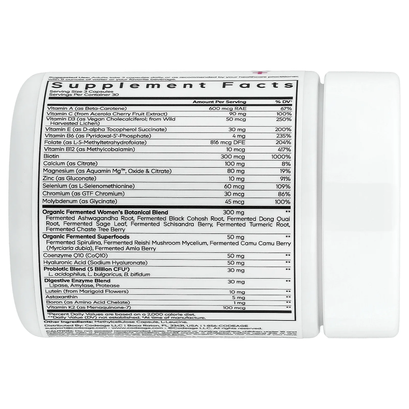 Codeage, мультивитамины для женщин старше 50 лет, 90 растительных капсул