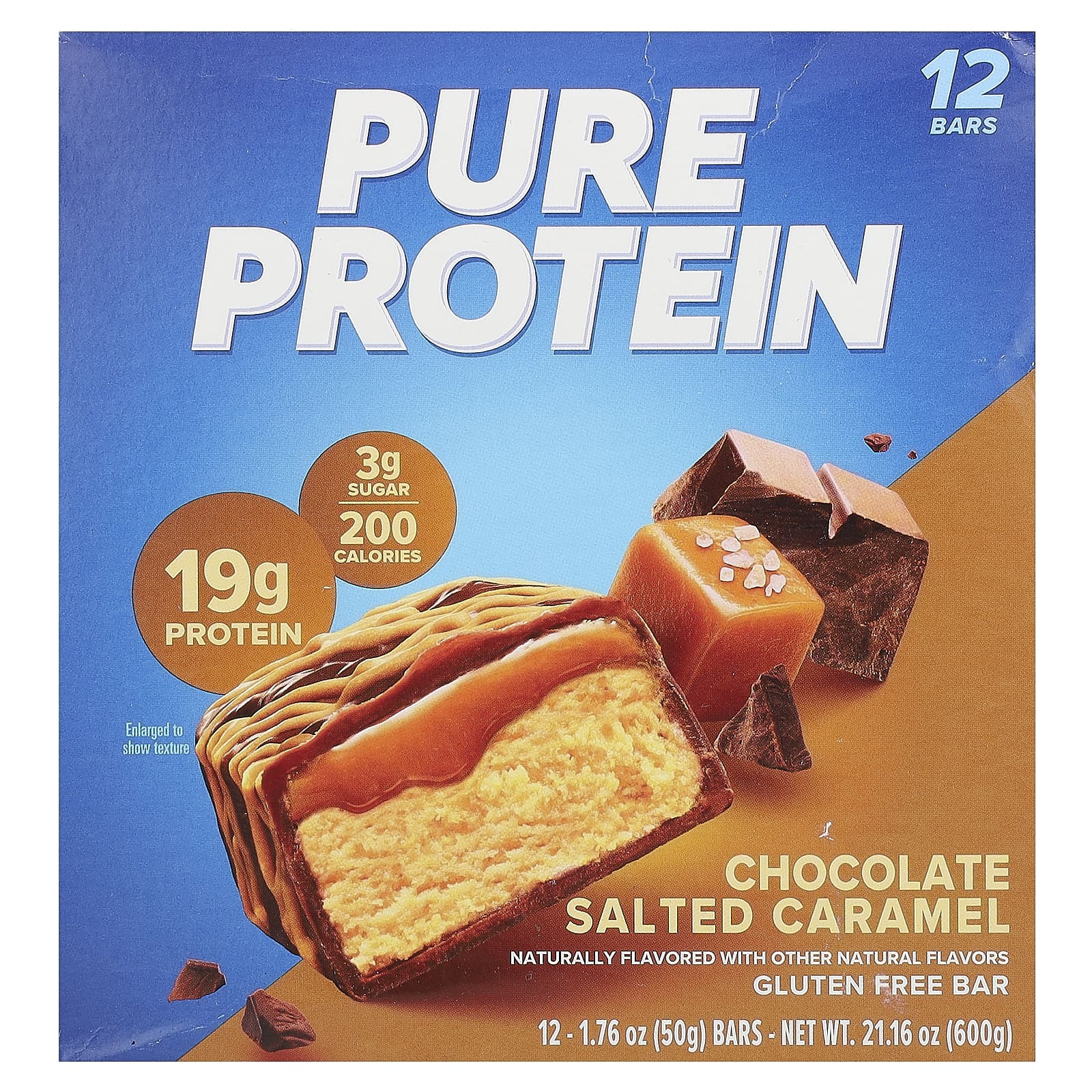 Pure Protein, батончик без глютена, шоколад с соленой карамелью, 12 батончиков по 50 г (1,76 унции)