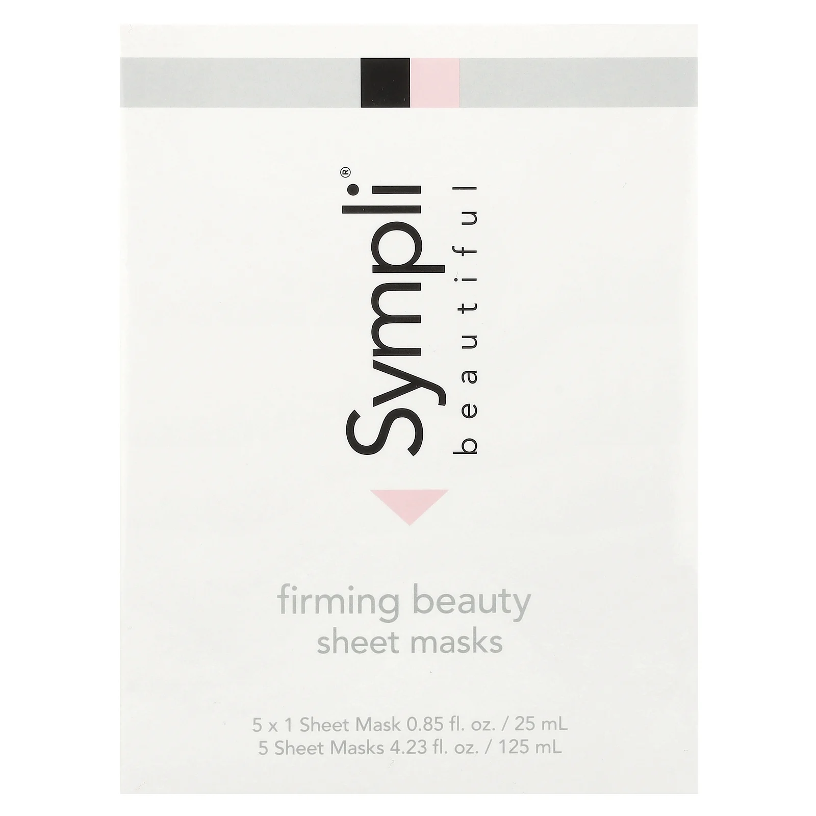 Sympli Beautiful, подтягивающая тканевая маска, 5 шт., 25 мл (0,85 жидк. унции) каждая