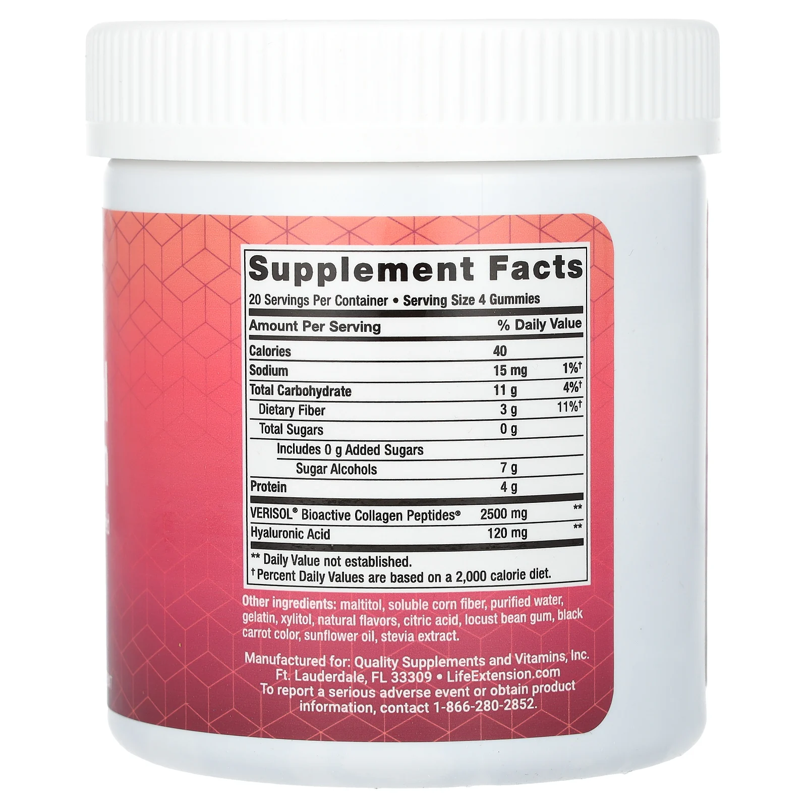 Life Extension, Gummy Science, омолаживающий коллаген, вишня и ваниль, 80 жевательных таблеток