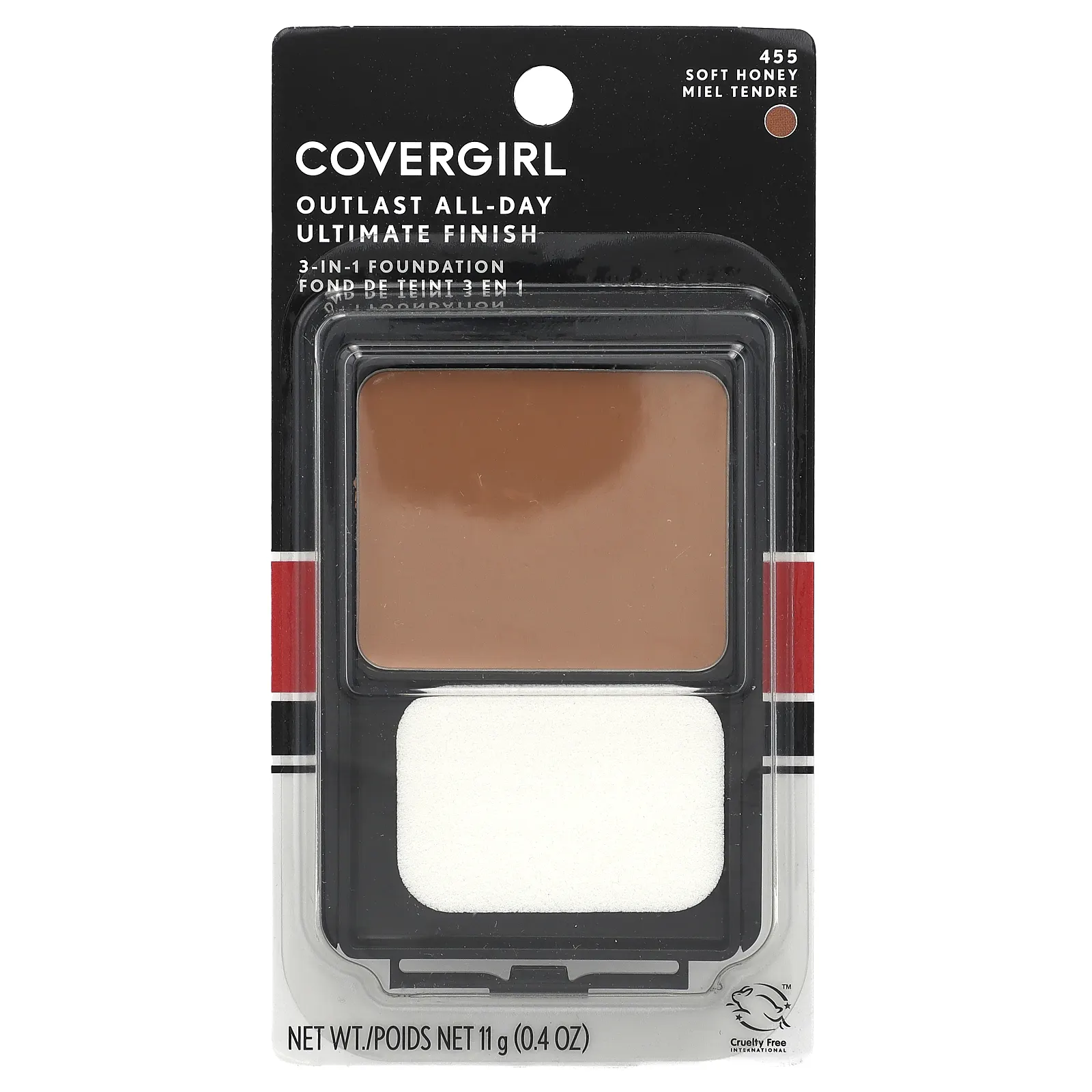 Covergirl, Outlast All-Day Ultimate Shine, тональный крем 3 в 1, оттенок 455 «Медовый», 11 г (0,4 унции)