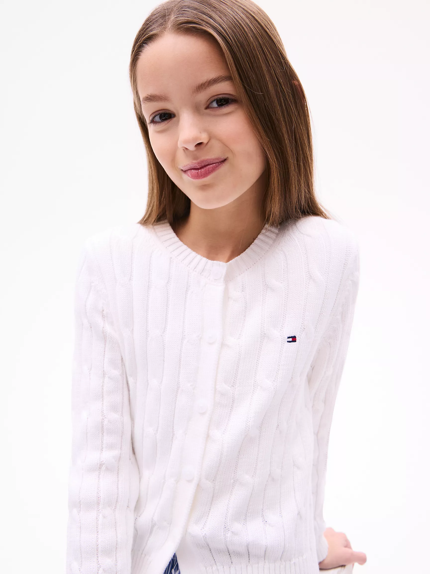 Свитер для девочки Tommy Hilfiger, Детский кардиган с узором "косы"