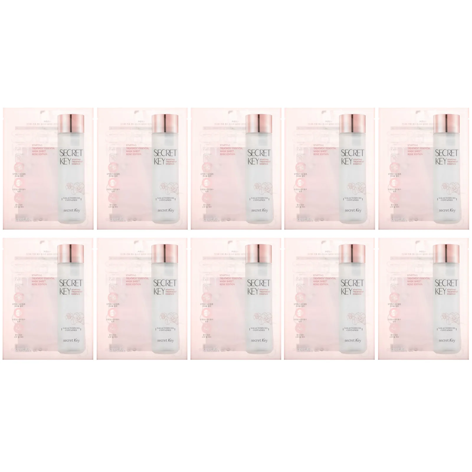 Secret Key, тканевая маска для первого этапа ухода за лицом, розовая серия, 10 шт., по 30 г (1,05 унции)