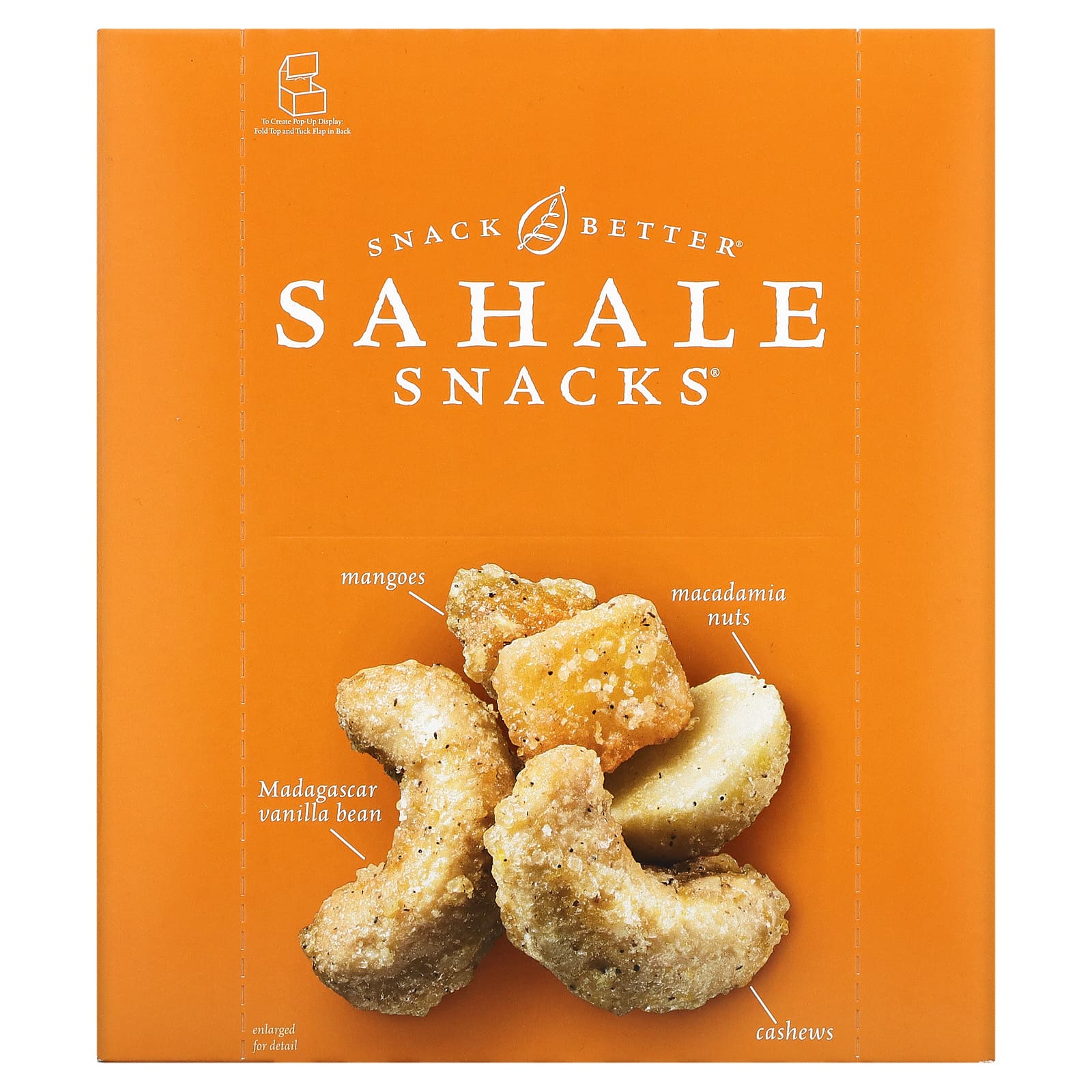 Sahale Snacks, Глазированная смесь, мандарин, ваниль, кешью и макадамия, 9 пакетиков, 42,5 г (1,5 унции) каждый