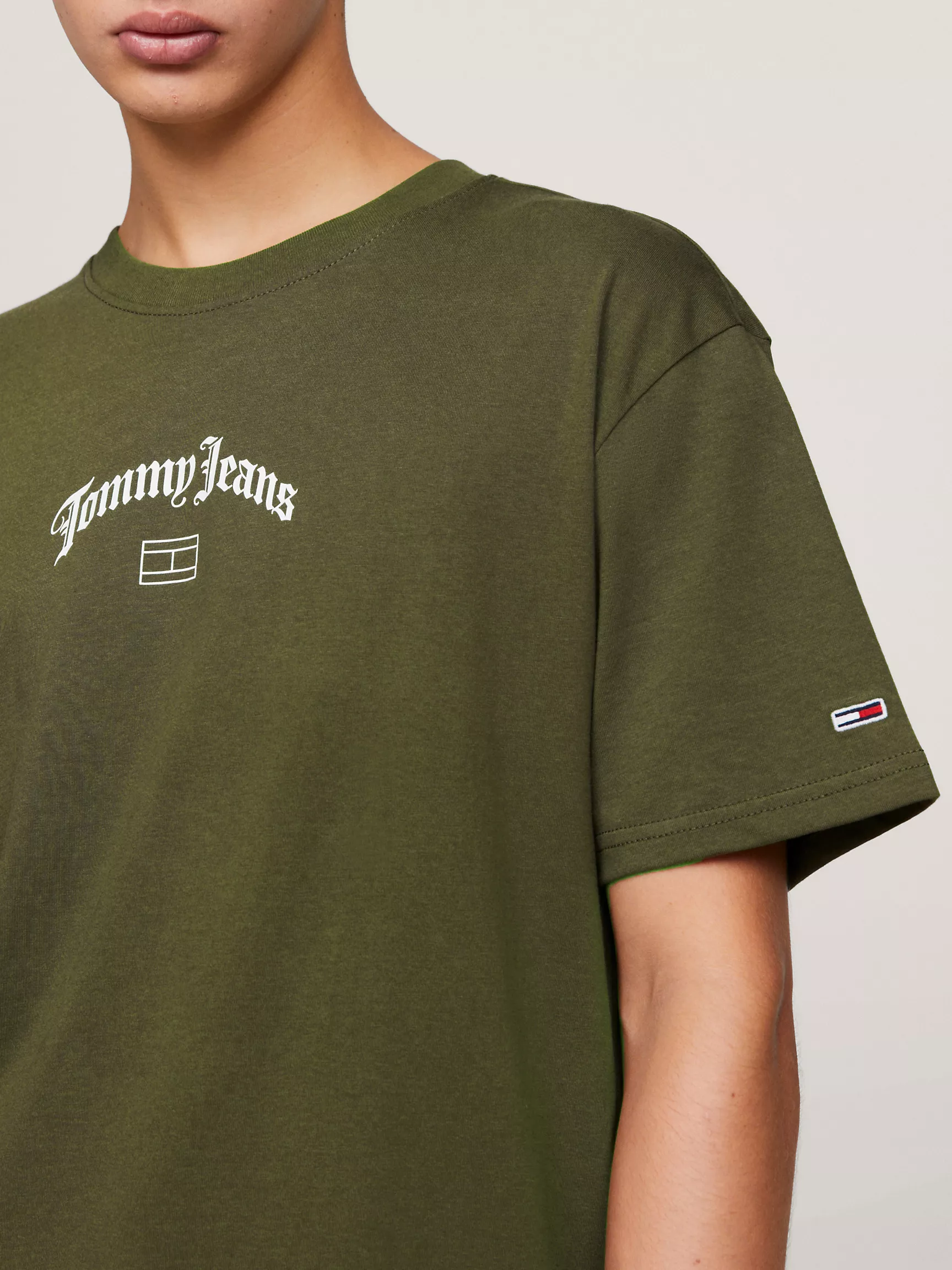 Мужская футболка Tommy Hilfiger, Футболка с логотипом-аркой в стиле гранж