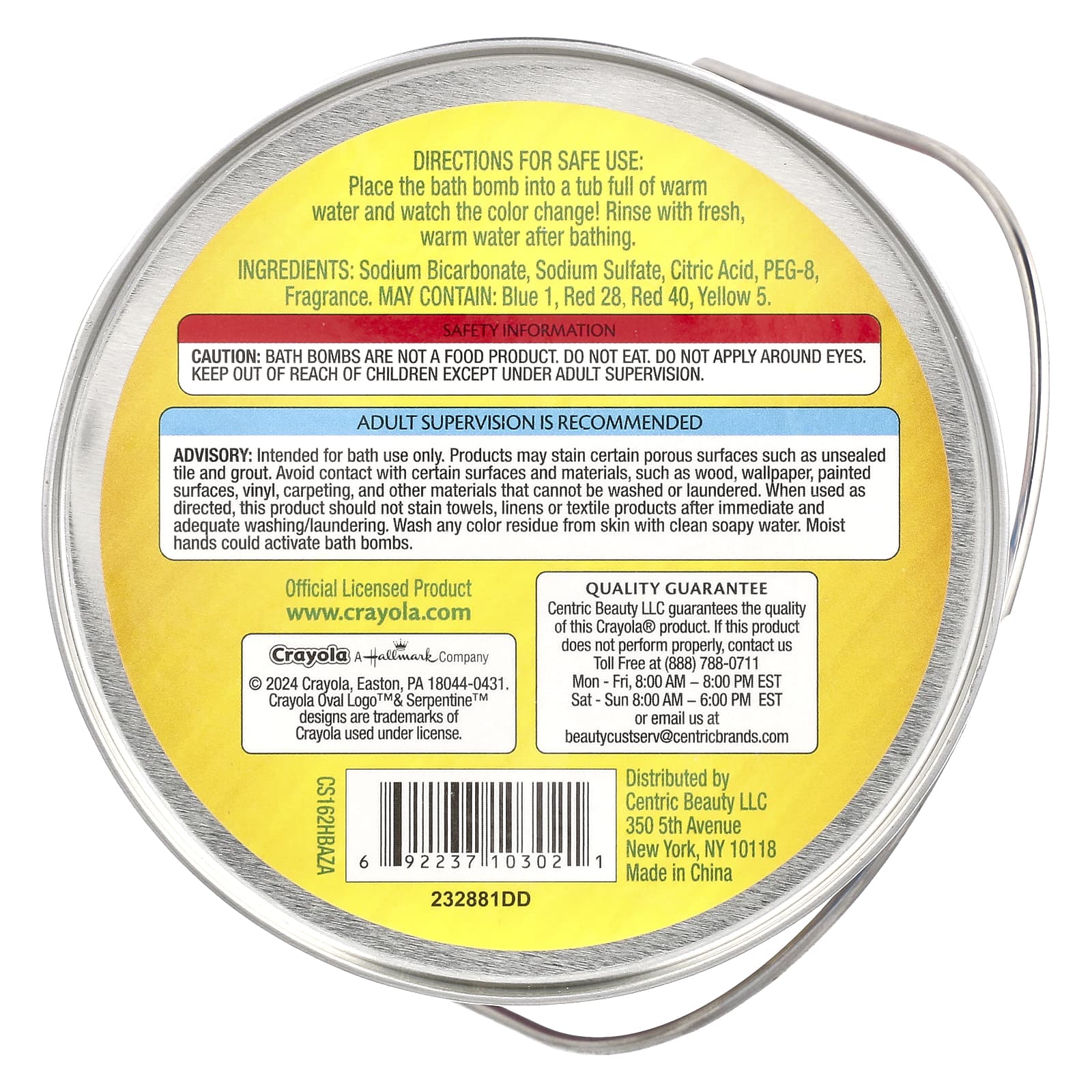 Crayola, Бомбы для ванны, виноградное варенье, лимон, сладкая вата и жевательная резинка, с ароматом жевательной резинки, 8 бомбочек для ванн, 320 г (11,29 унции)