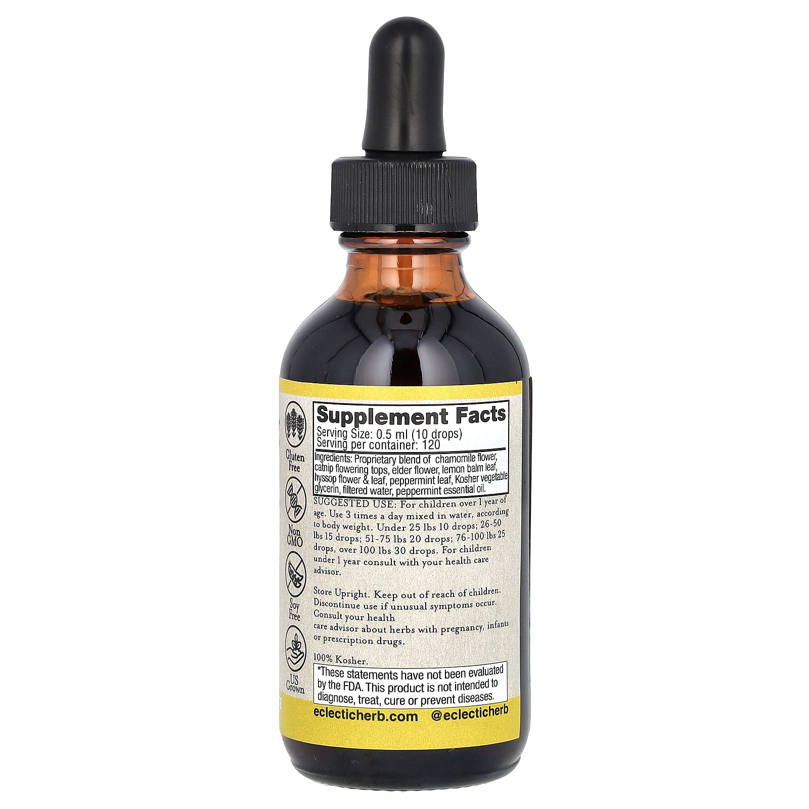Eclectic Herb, Herb, детский травяной глицерит, успокаивающий тоник, 60 мл (2 жидк. Унции)