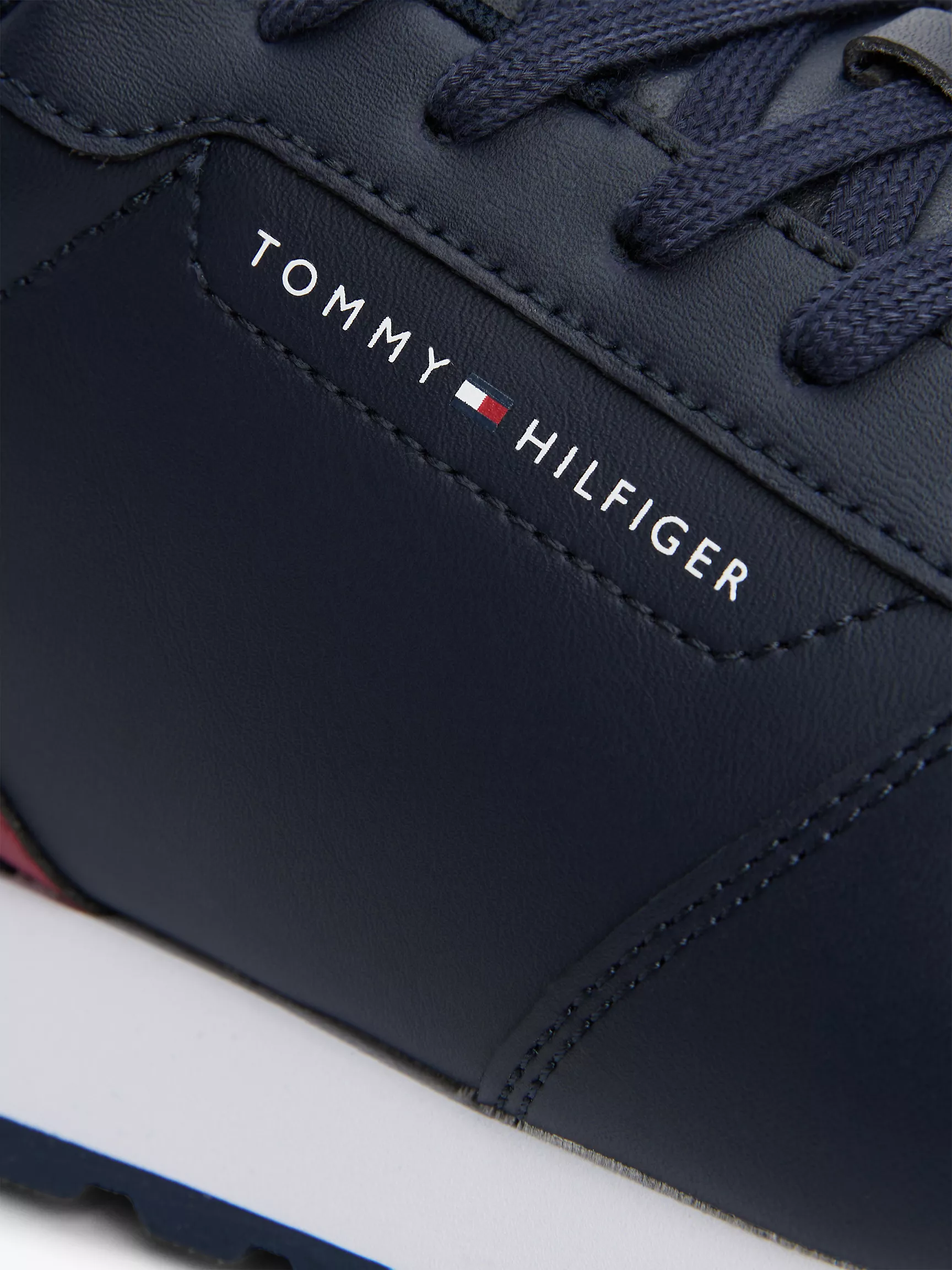 Мужские кроссовки Tommy Hilfiger, Кожаные беговые кроссовки с логотипом Tommy и рифленой подошвой