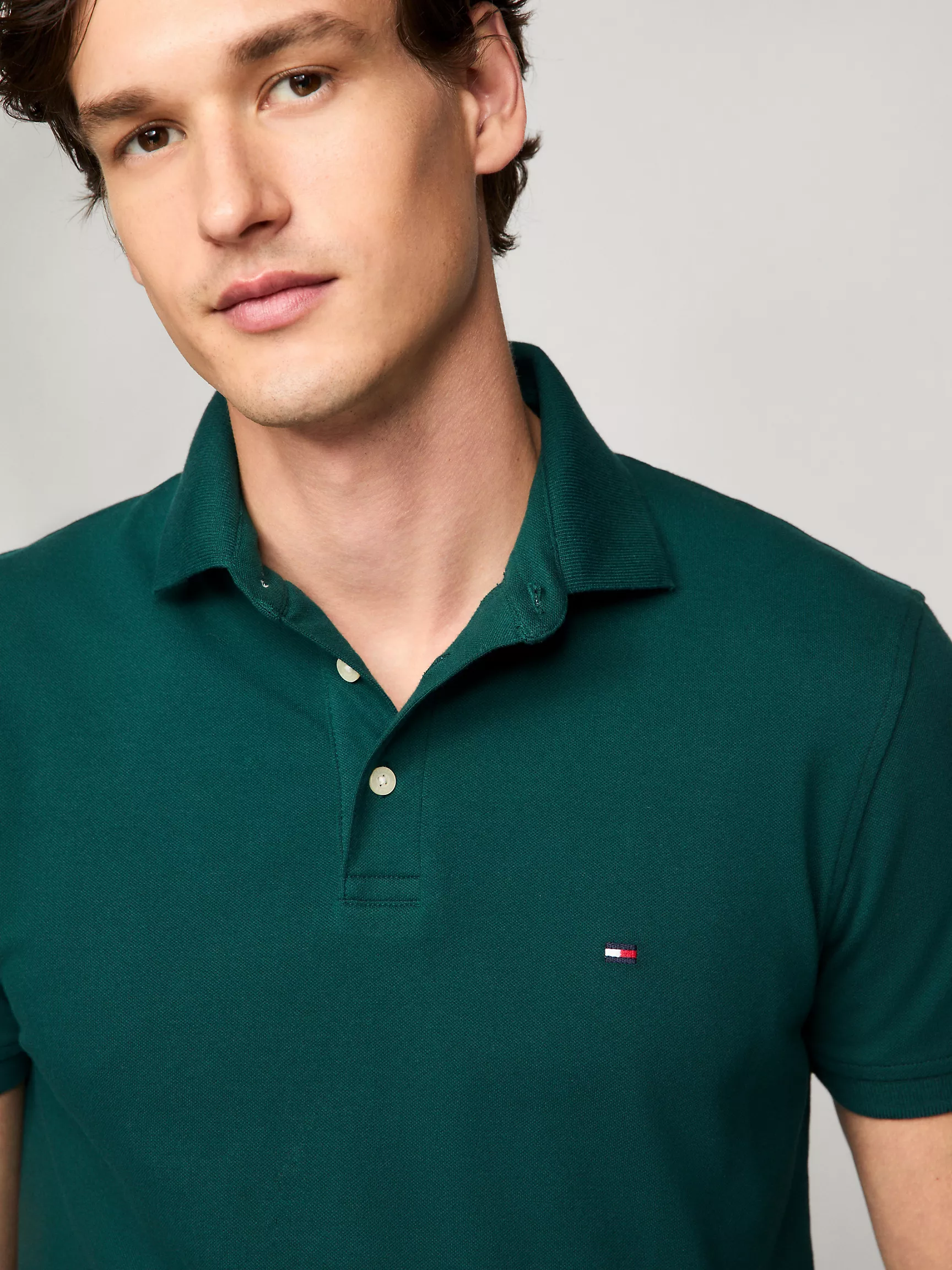 Мужское поло Tommy Hilfiger, Приталенное эластичное поло из пике