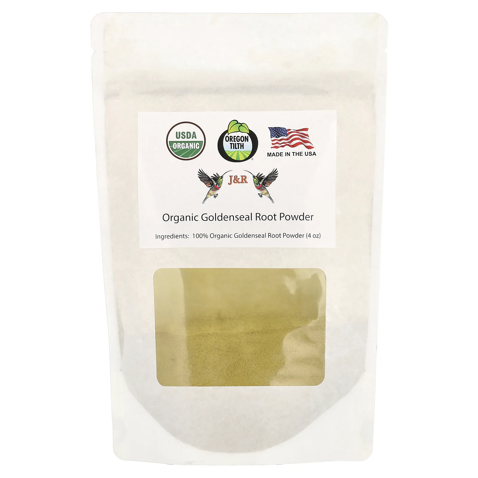 J&R Port Trading, Organic Goldenseal Root Powder, 4 oz