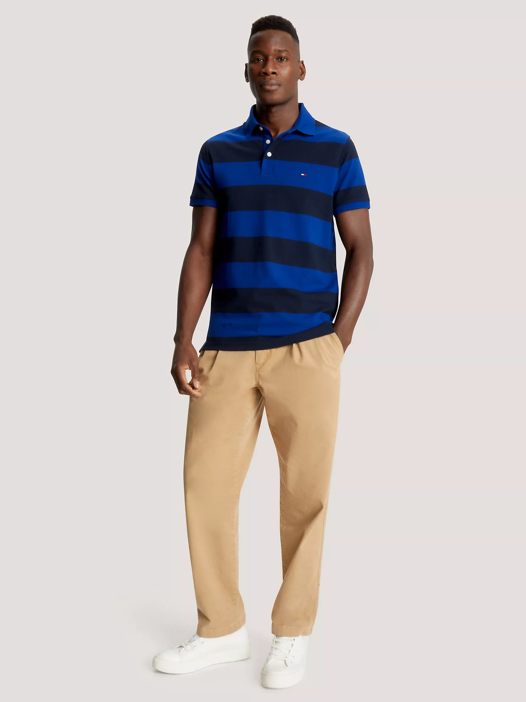 Мужское поло Tommy Hilfiger, Приталенное поло в регбийную полоску