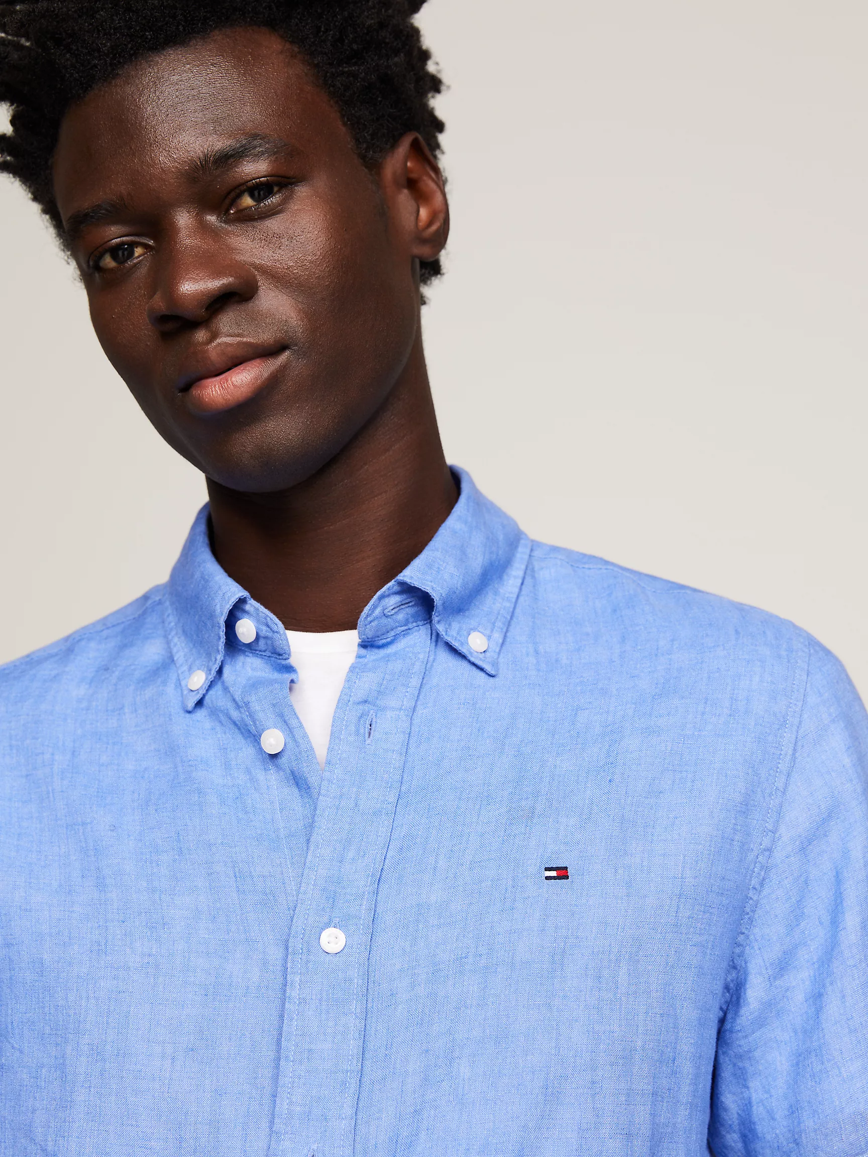 Мужская рубашка Tommy Hilfiger, Стандартная рубашка из окрашенного льна