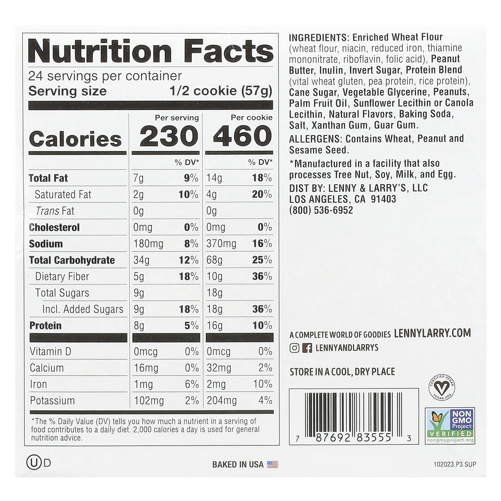 Lenny & Larry's, The Complete Cookie®, арахисовая паста, 12 видов печенья, 113 г (4 унции)