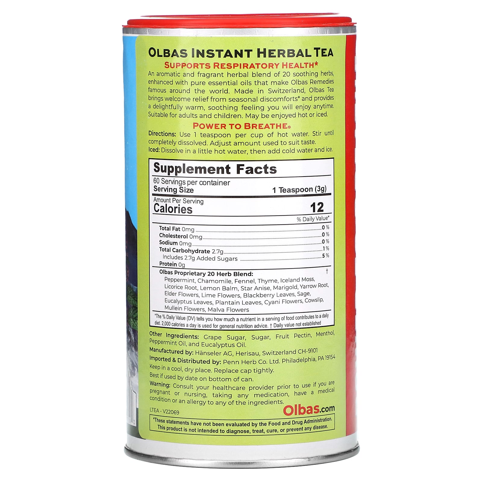 Olbas Therapeutic, Быстрорастворимый оздоровительный чай, 200 г (7 унций)