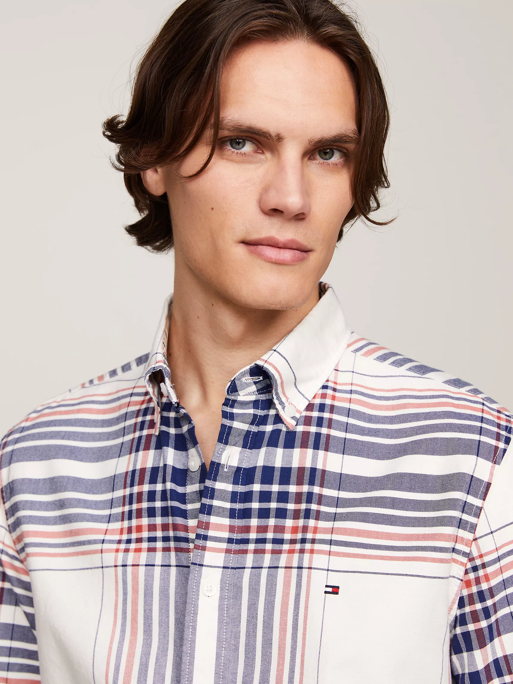 Мужская рубашка Tommy Hilfiger, Рубашка стандартного кроя из оксфорда в клетку