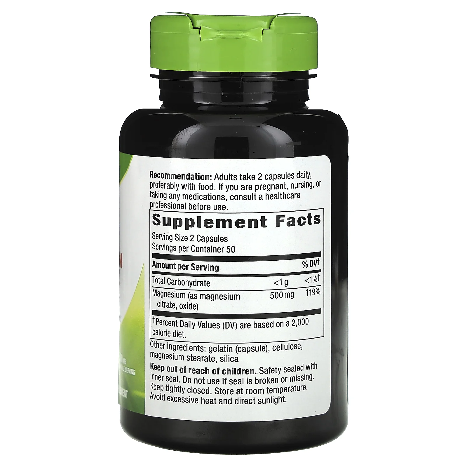 Nature's Way, комплекс с магнием, 500 мг, 100 капсул (250 мг в 1 капсуле)