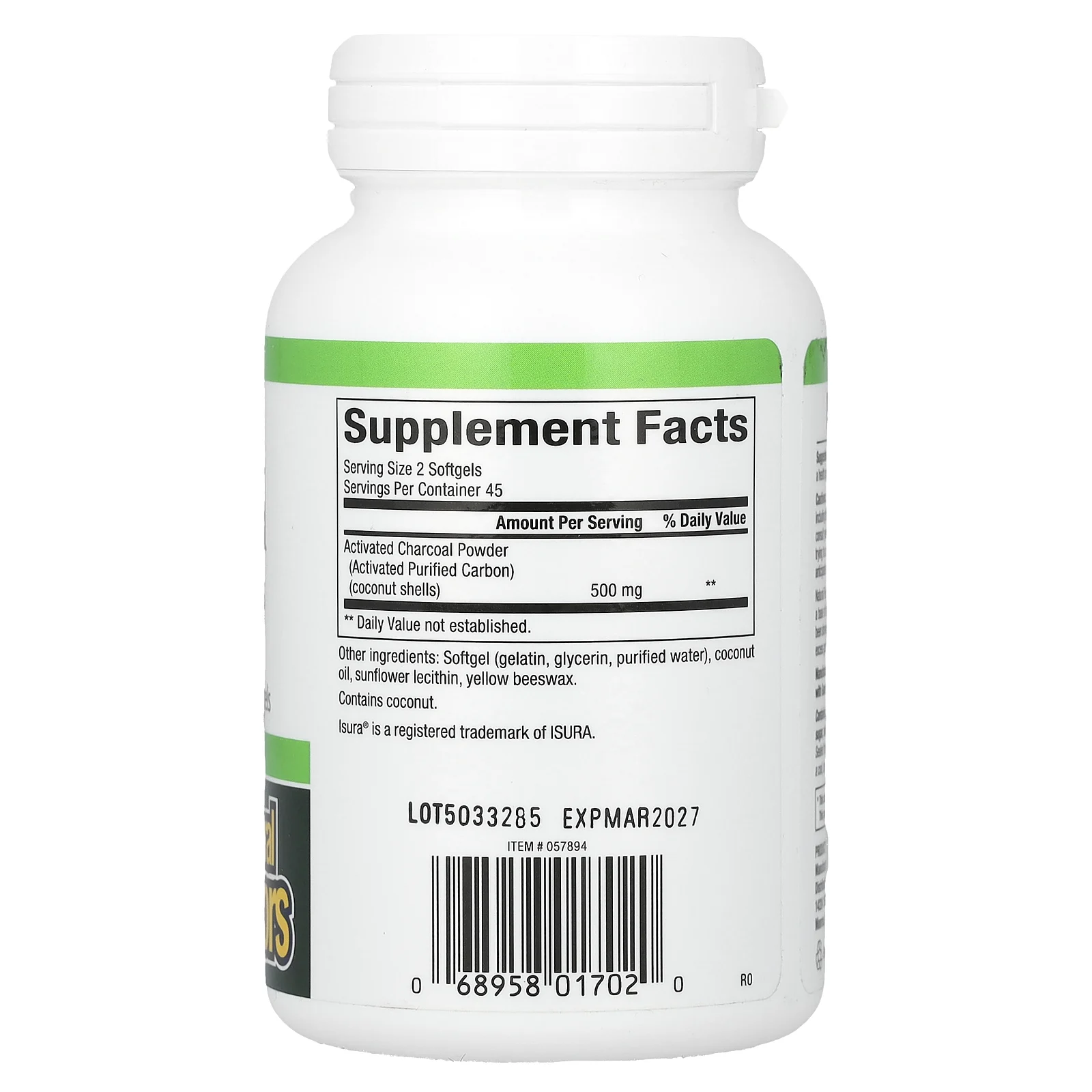 Natural Factors, активированный уголь, 500 мг, 90 капсул (250 мг в 1 капсуле)