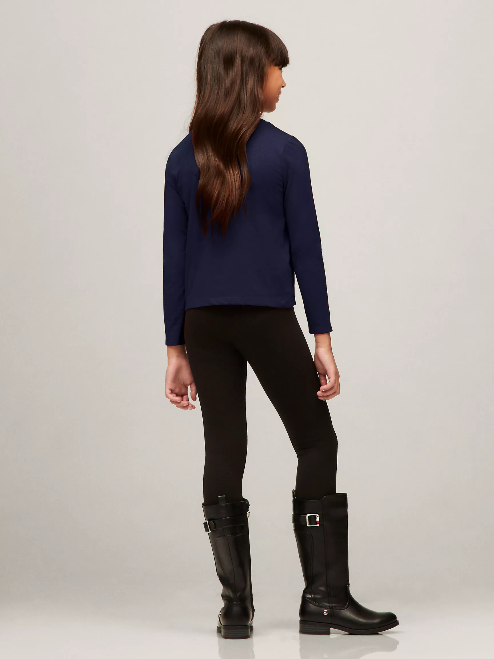 Футболка для девочек Tommy Hilfiger, Детская футболка с длинным рукавом и пайетками в виде банта