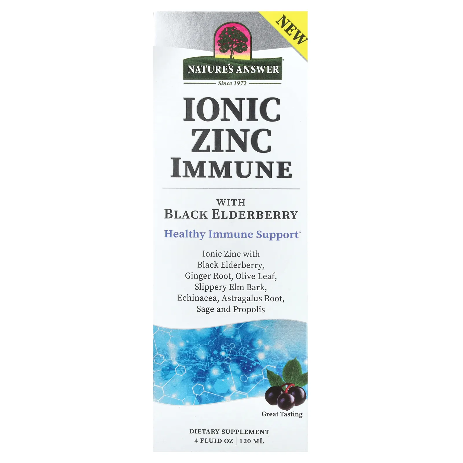 Nature's Answer, Ionic Zinc Immune с черной бузиной, 120 мл (4 жидк. Унции)