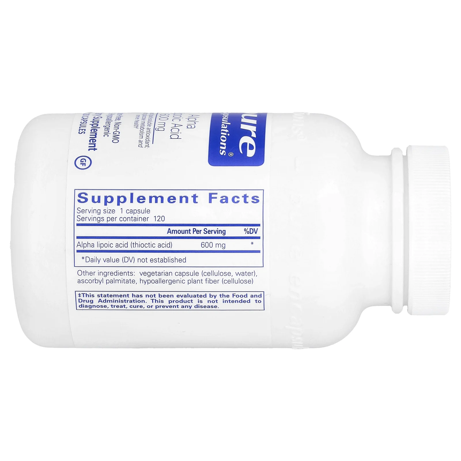 Pure Encapsulations, Альфа-липоевая кислота, 600 мг, 120 капсул