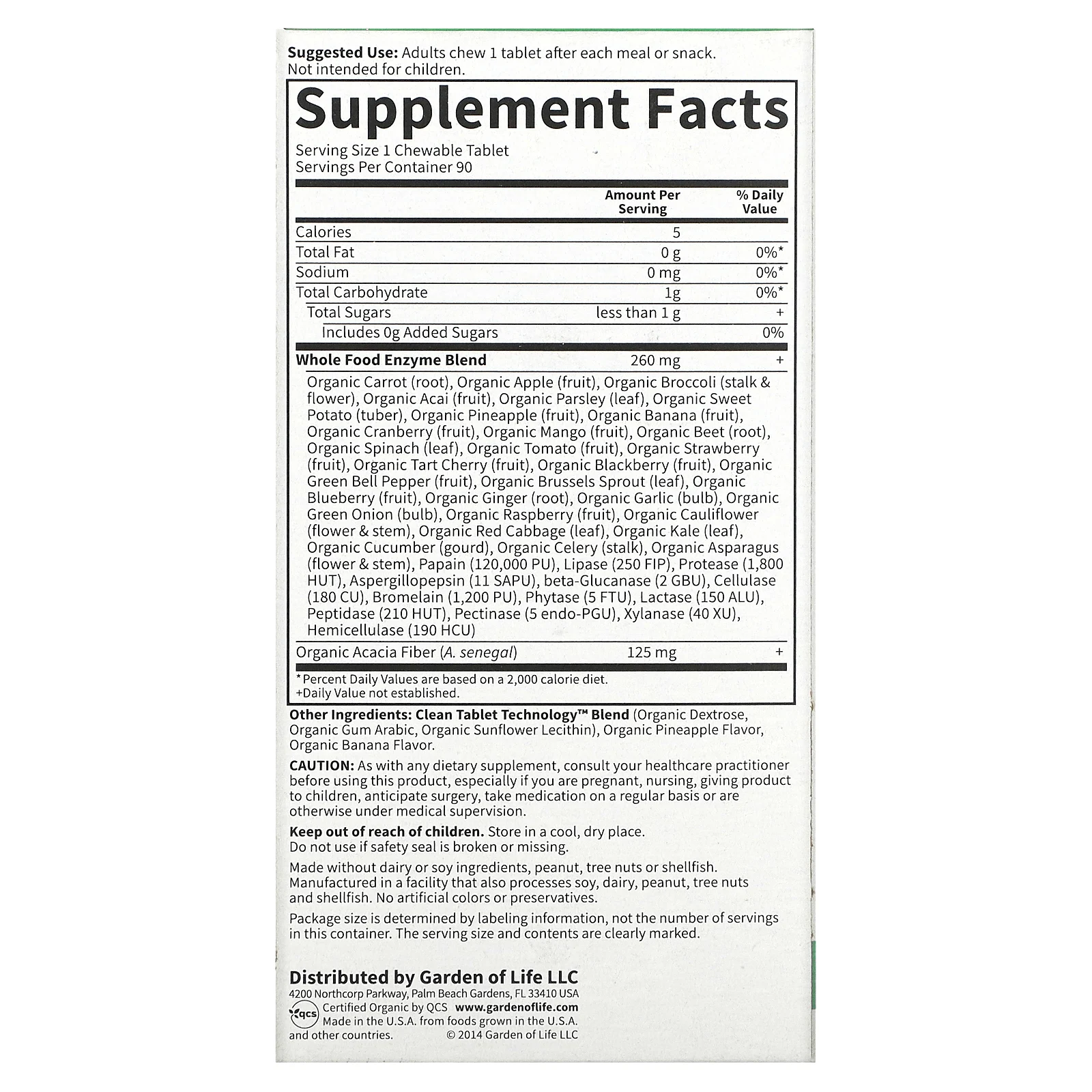 Garden of Life, В веганском протеине Dr. Сформулированные ферменты, Organic Digest +, вкус тропических фруктов, 90 жевательных таблеток